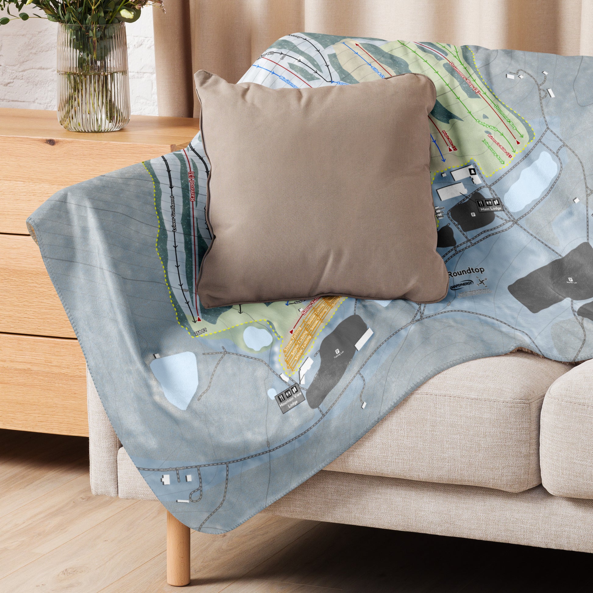 ROUNDTOP, PENNSYLVANIA SKI RESORT MAP BLANKET - Powderaddicts