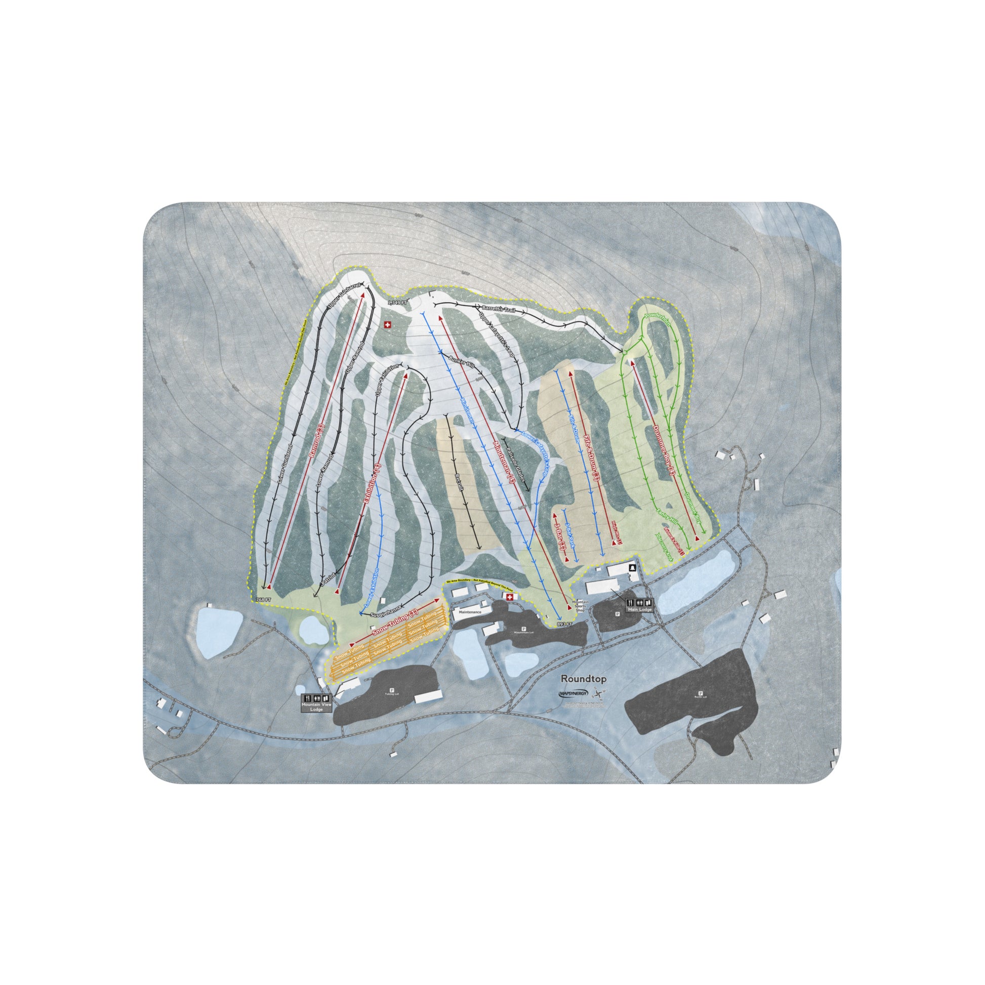 ROUNDTOP, PENNSYLVANIA SKI RESORT MAP BLANKET - Powderaddicts