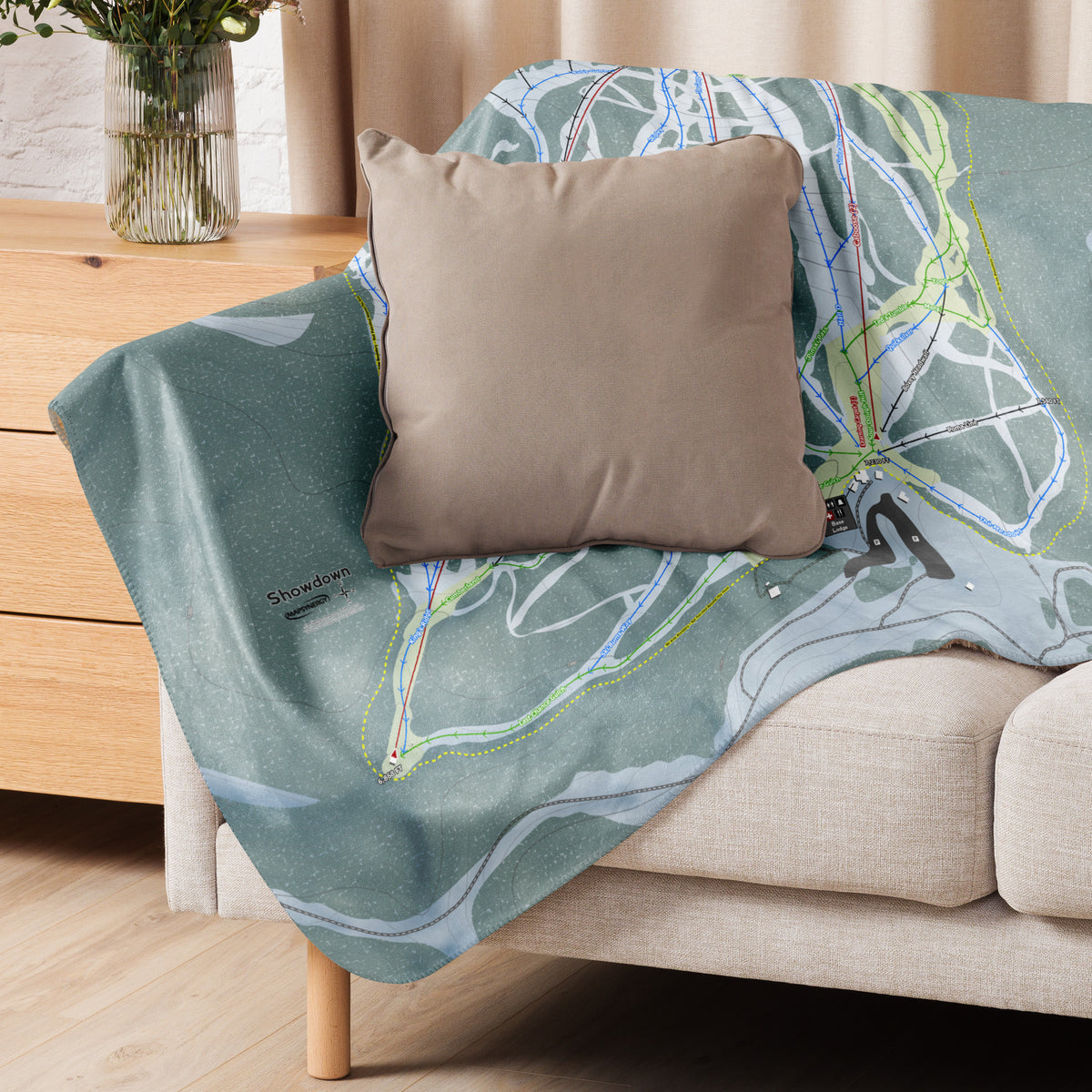 SHOWDOWN, MONTANA SKI RESORT MAP BLANKET