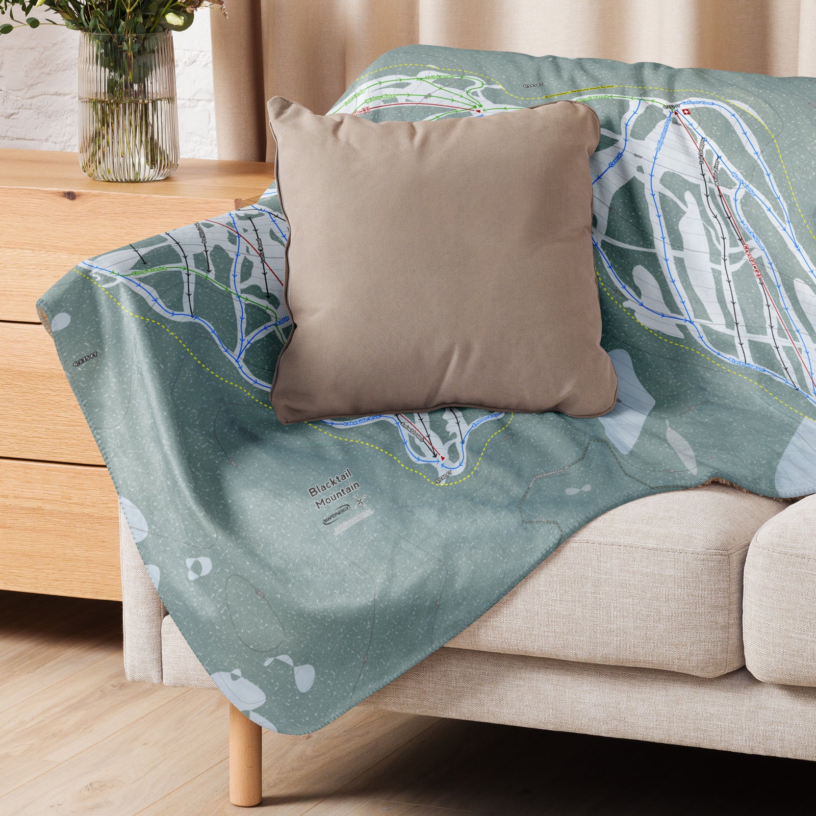 Blacktail Mountain, Montana Ski Resort Map Blanket