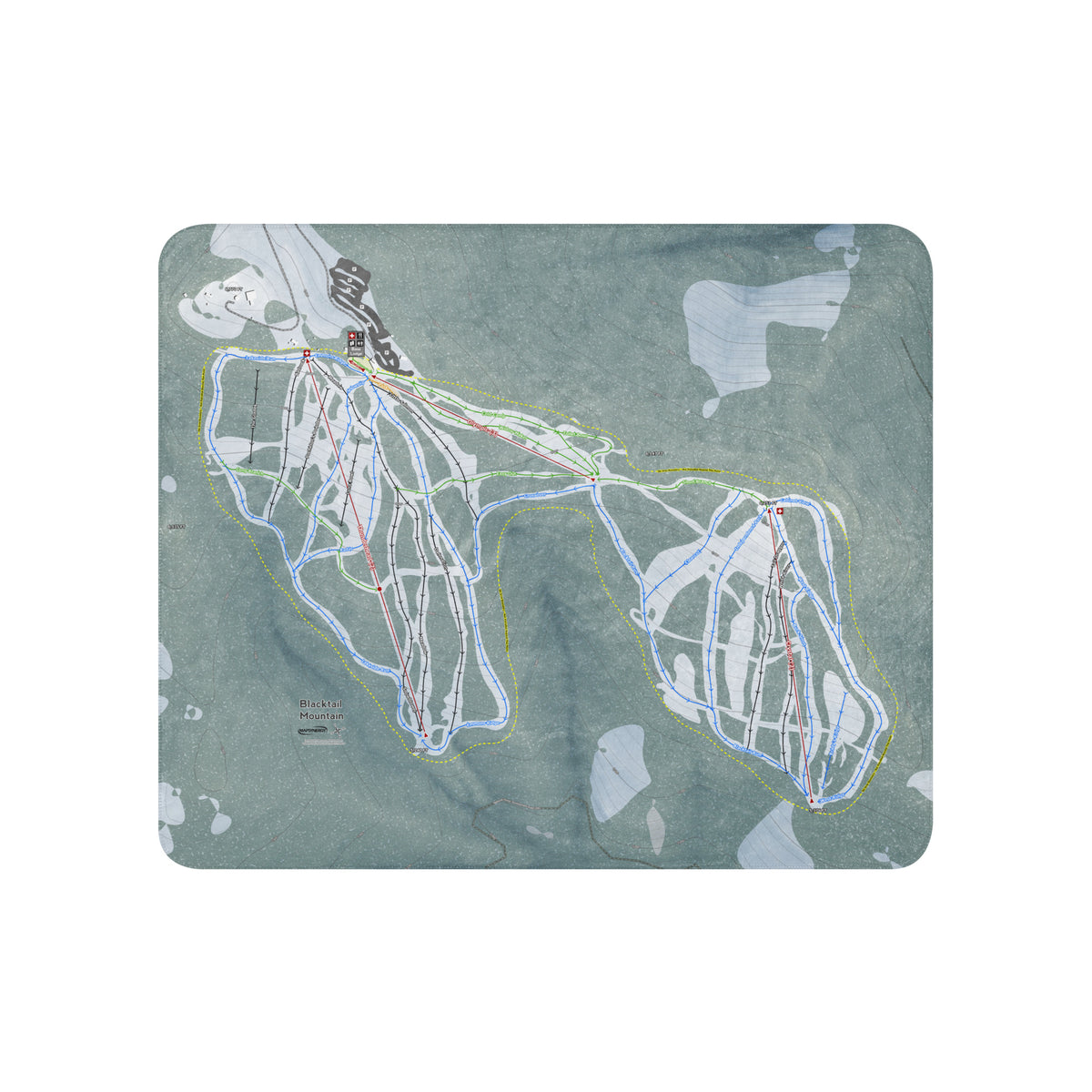 Blacktail Mountain, Montana Ski Resort Map Blanket