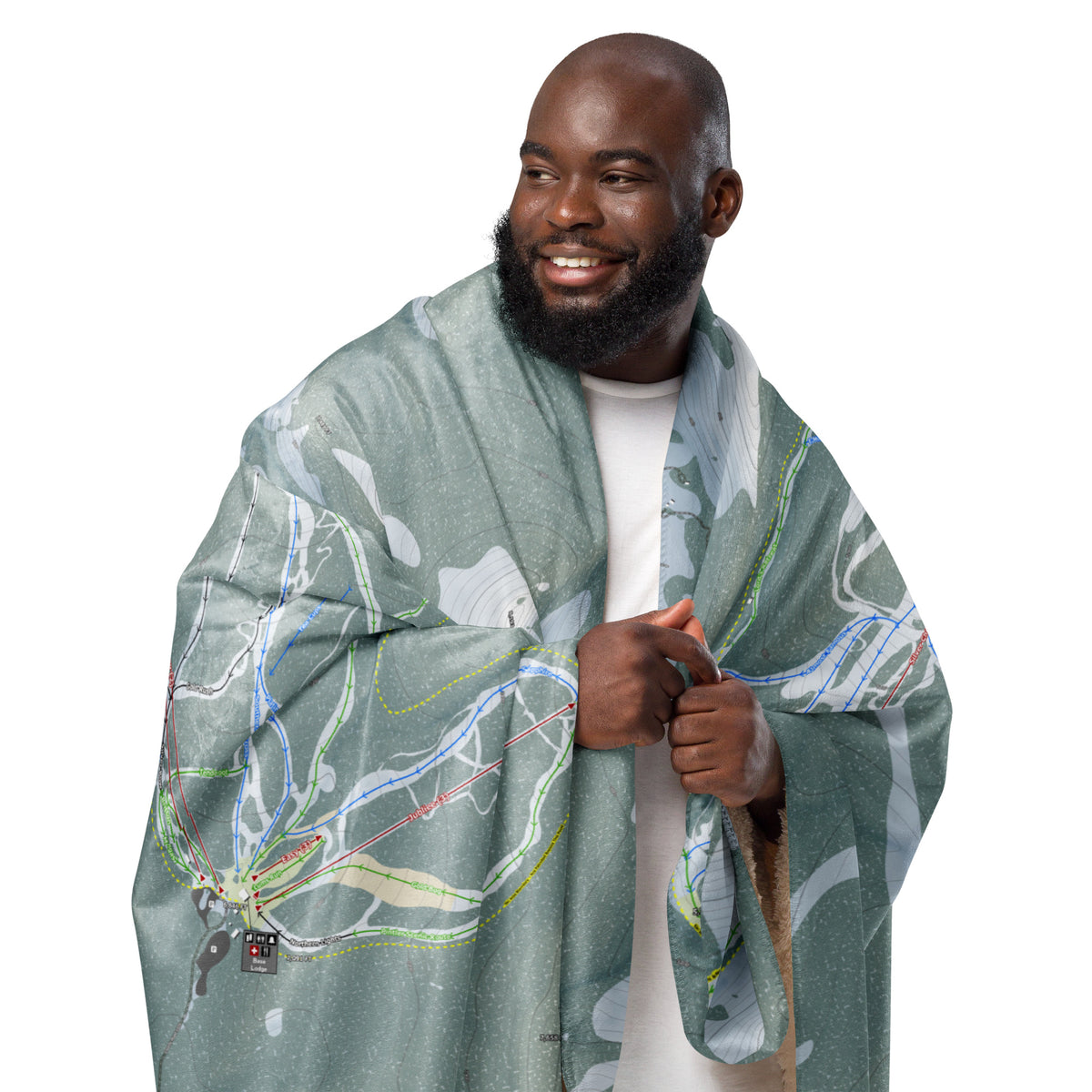 Discovery, Montana Ski Resort Map Blanket - Powderaddicts