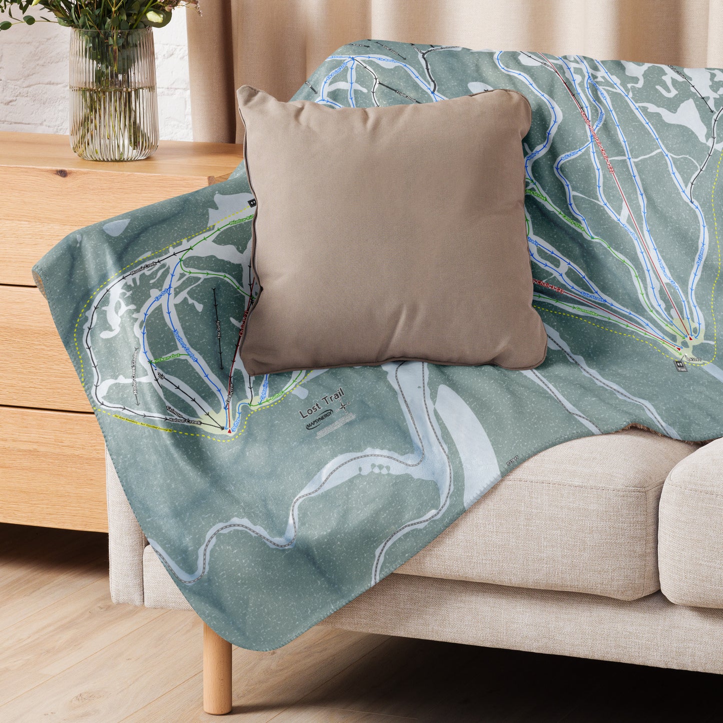 Lost Trail, Montana Ski Resort Map Blanket - Powderaddicts