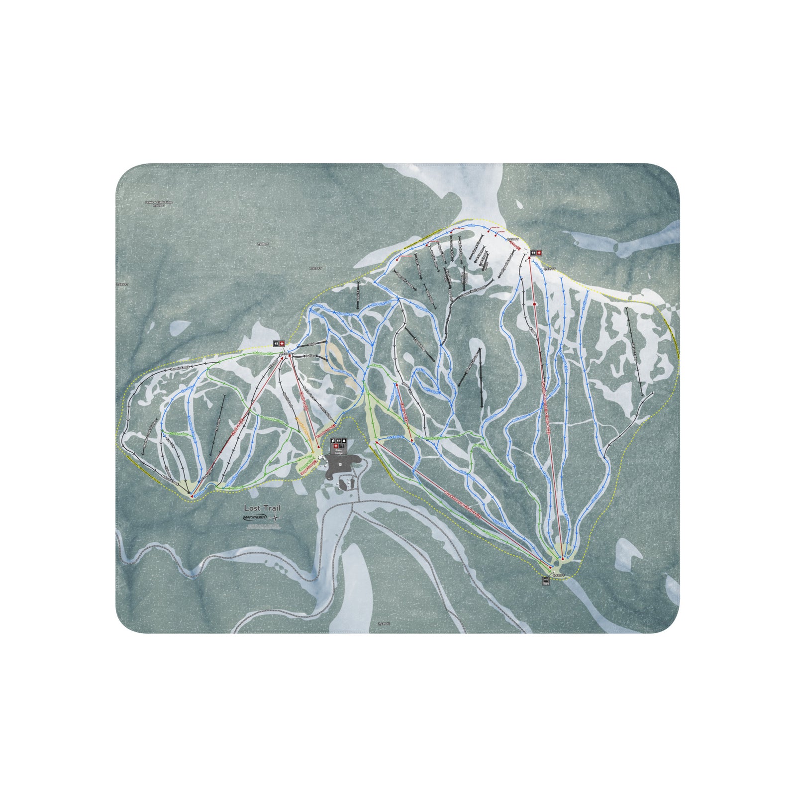 Lost Trail, Montana Ski Resort Map Blanket