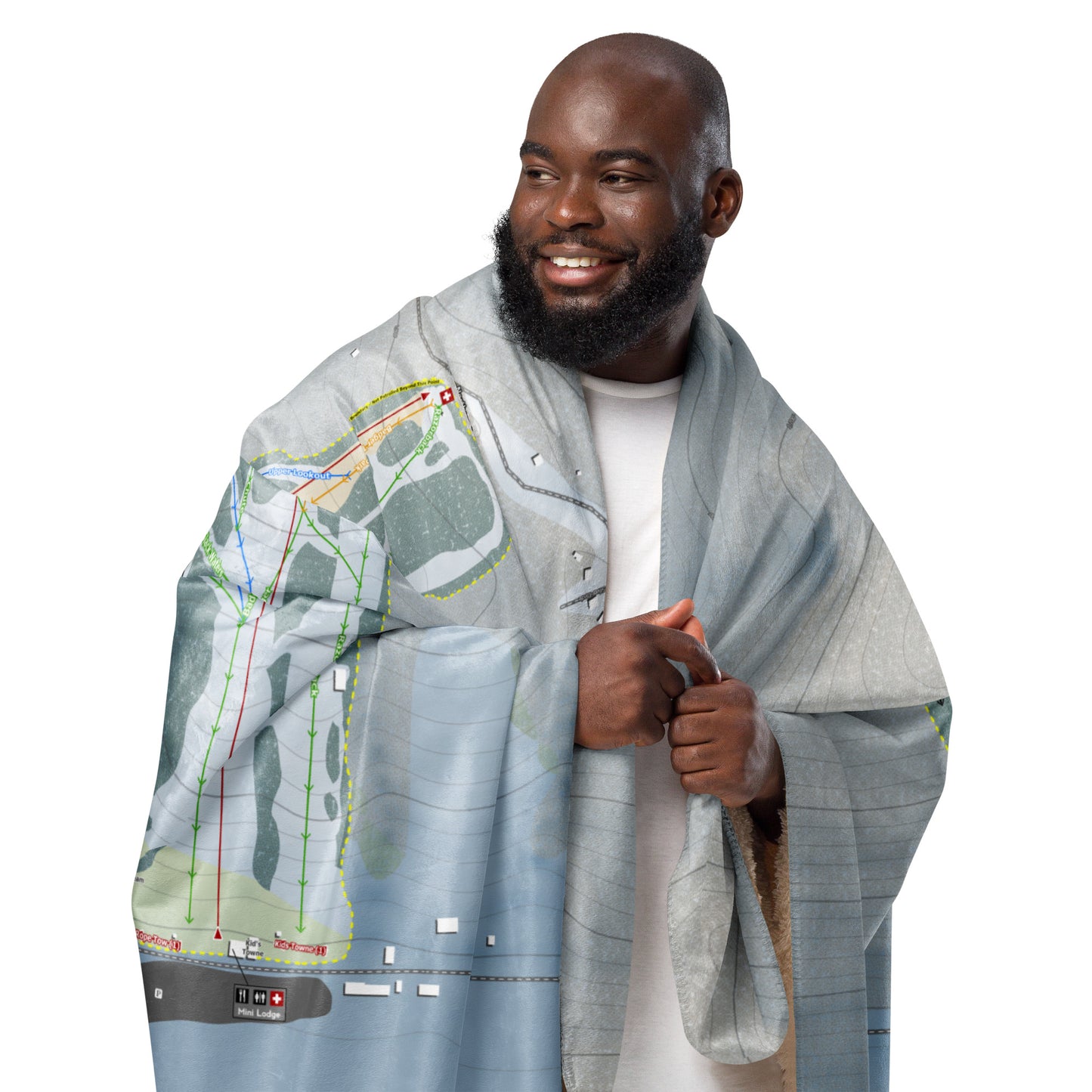 LABRADOR MOUNTAIN, NEW YORK SKI RESORT MAP BLANKET - Powderaddicts