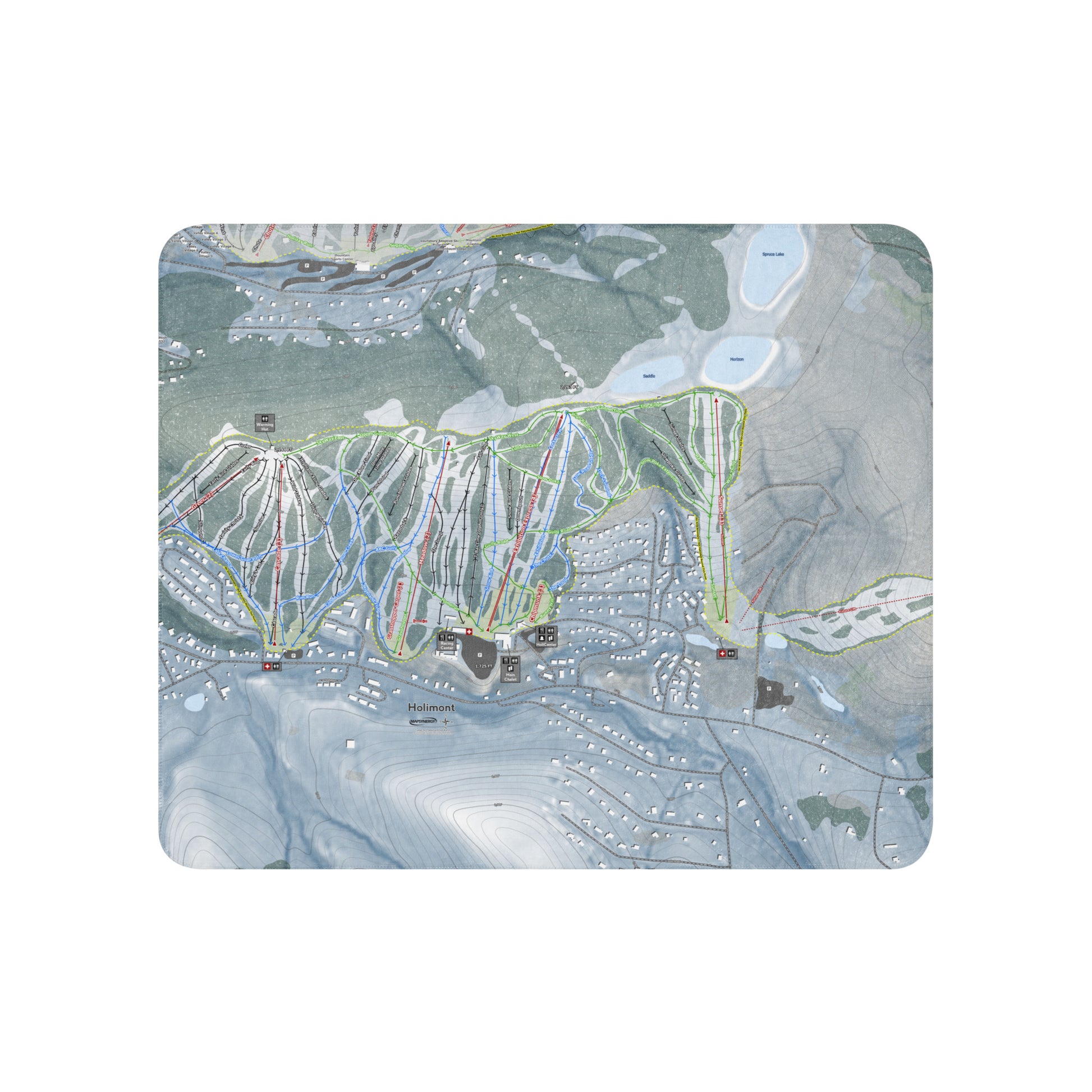 HOLIMONT, NEW YORK SKI RESORT MAP BLANKET - Powderaddicts