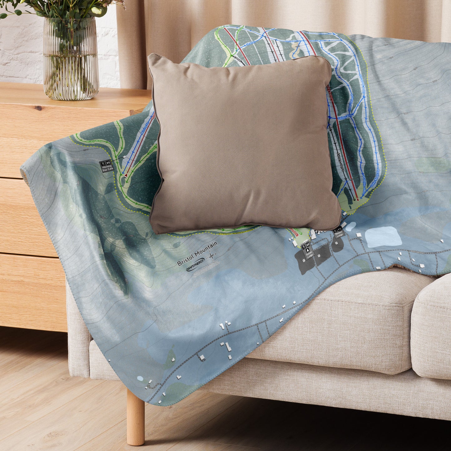 BRISTOL MOUNTAIN, NEW YORK SKI RESORT MAP BLANKET - Powderaddicts