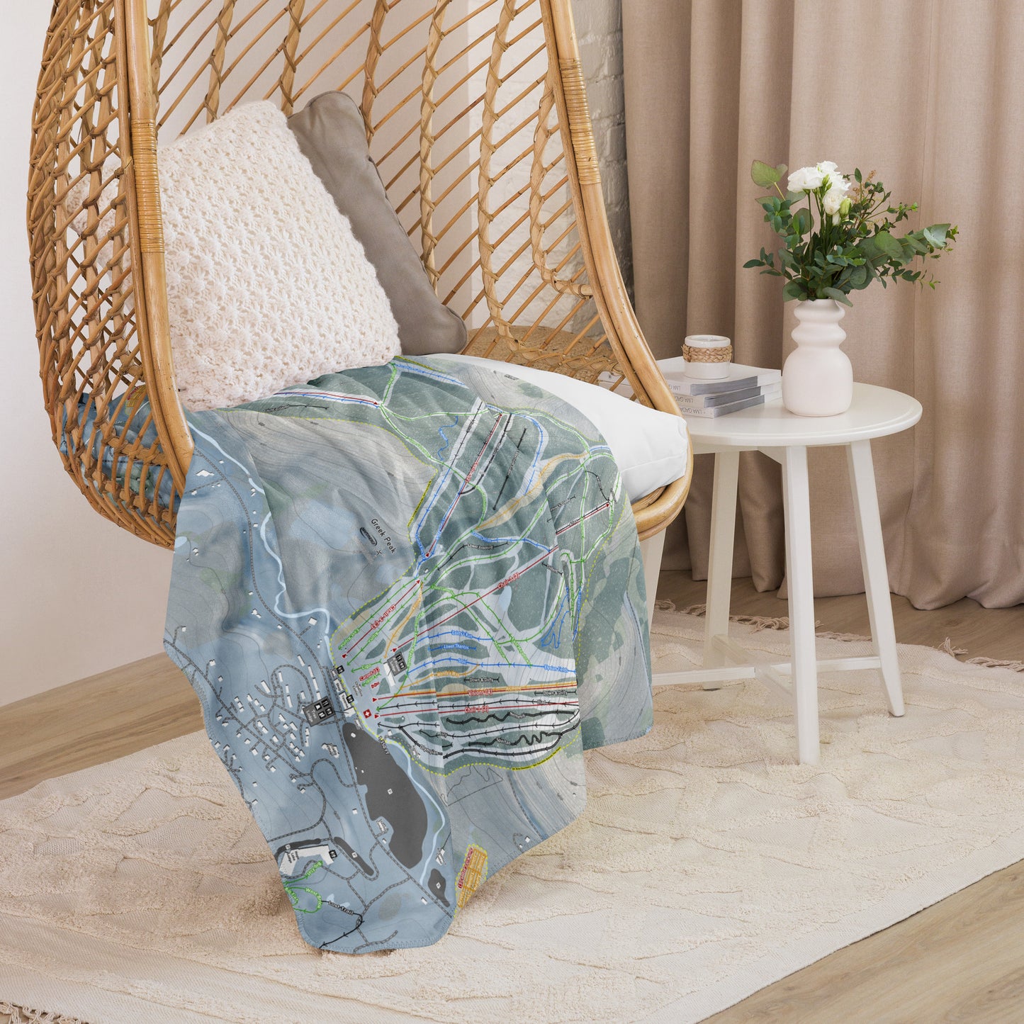GREEK PEAK, NEW YORK SKI RESORT MAP BLANKET - Powderaddicts