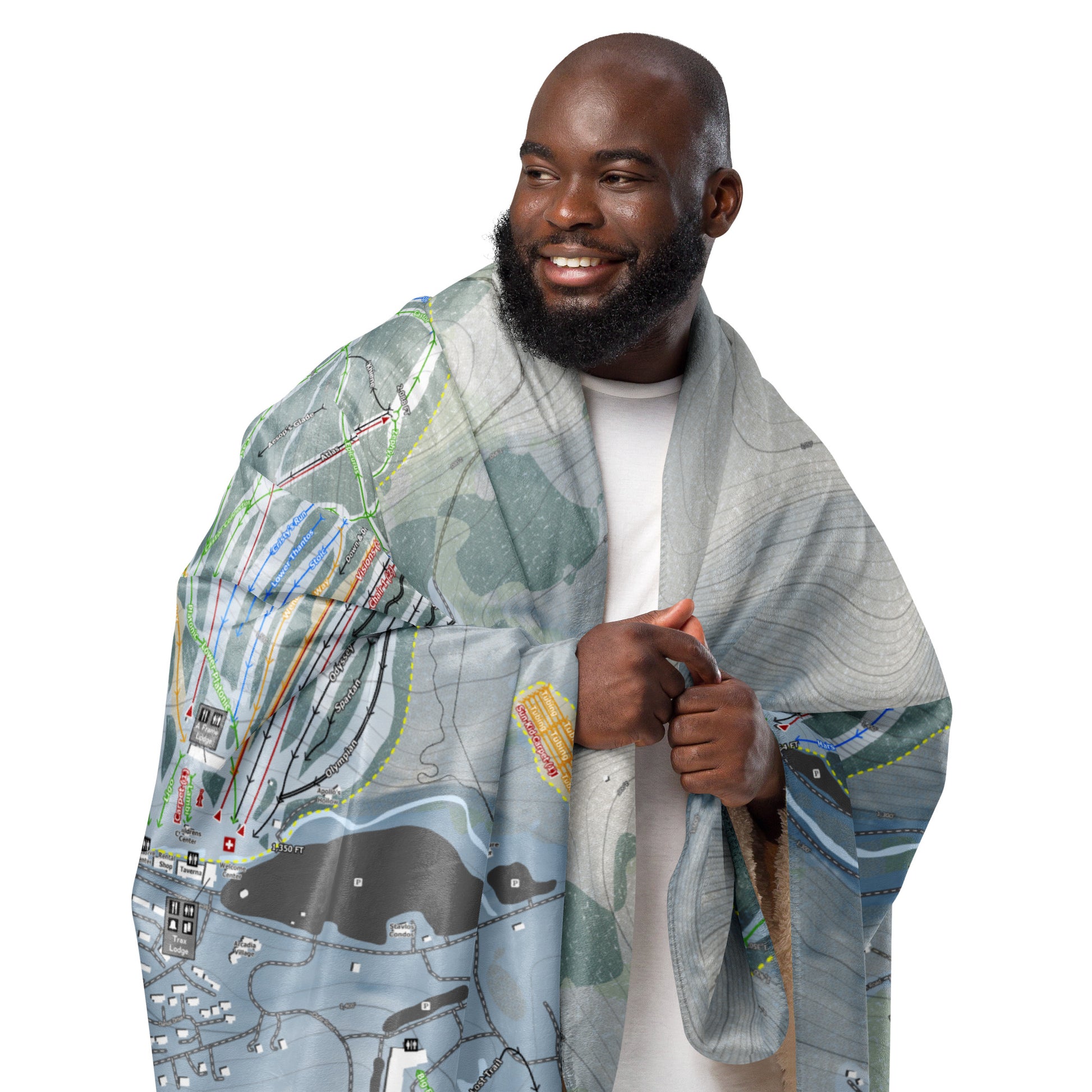 GREEK PEAK, NEW YORK SKI RESORT MAP BLANKET - Powderaddicts