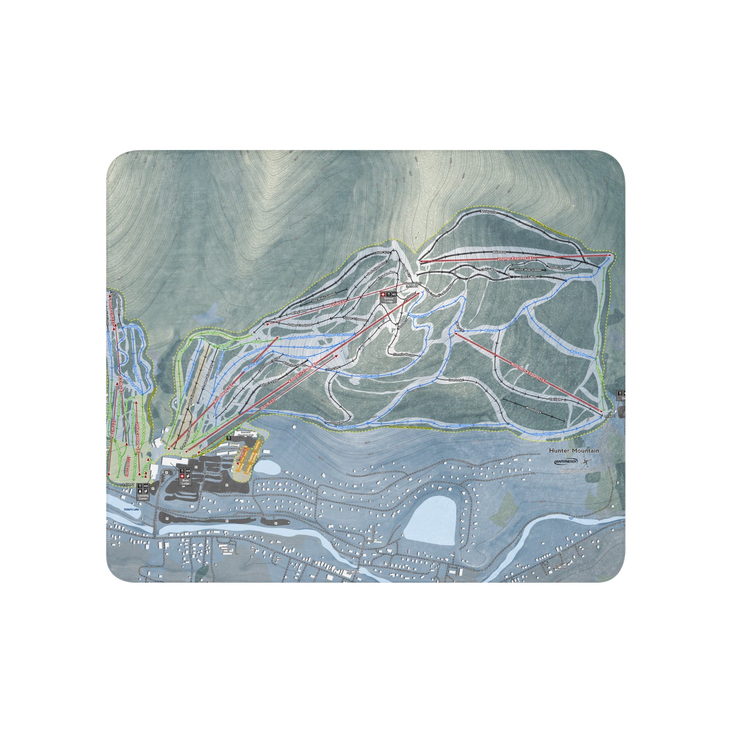HUNTER MOUNTAIN, NEW YORK SKI RESORT MAP BLANKET - Powderaddicts
