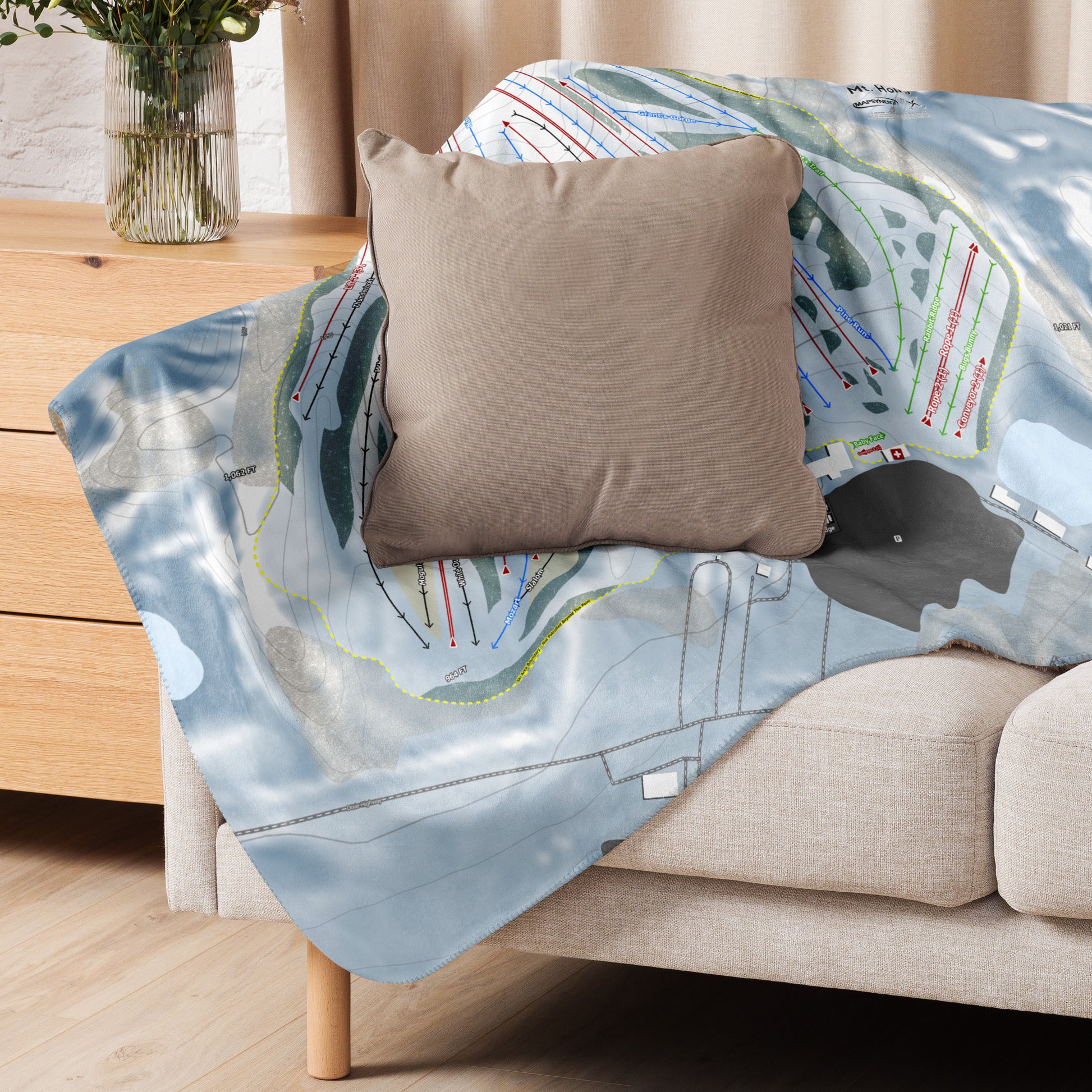 MT HOLLY, MICHIGAN SKI RESORT MAP BLANKET - Powderaddicts