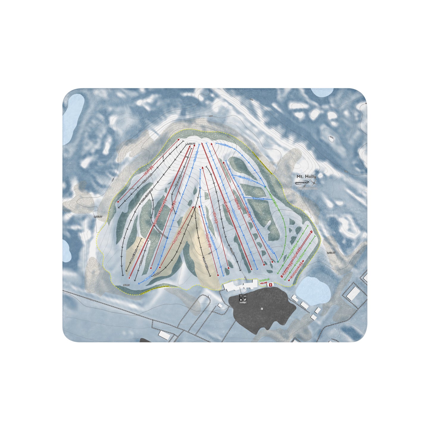 MT HOLLY, MICHIGAN SKI RESORT MAP BLANKET - Powderaddicts