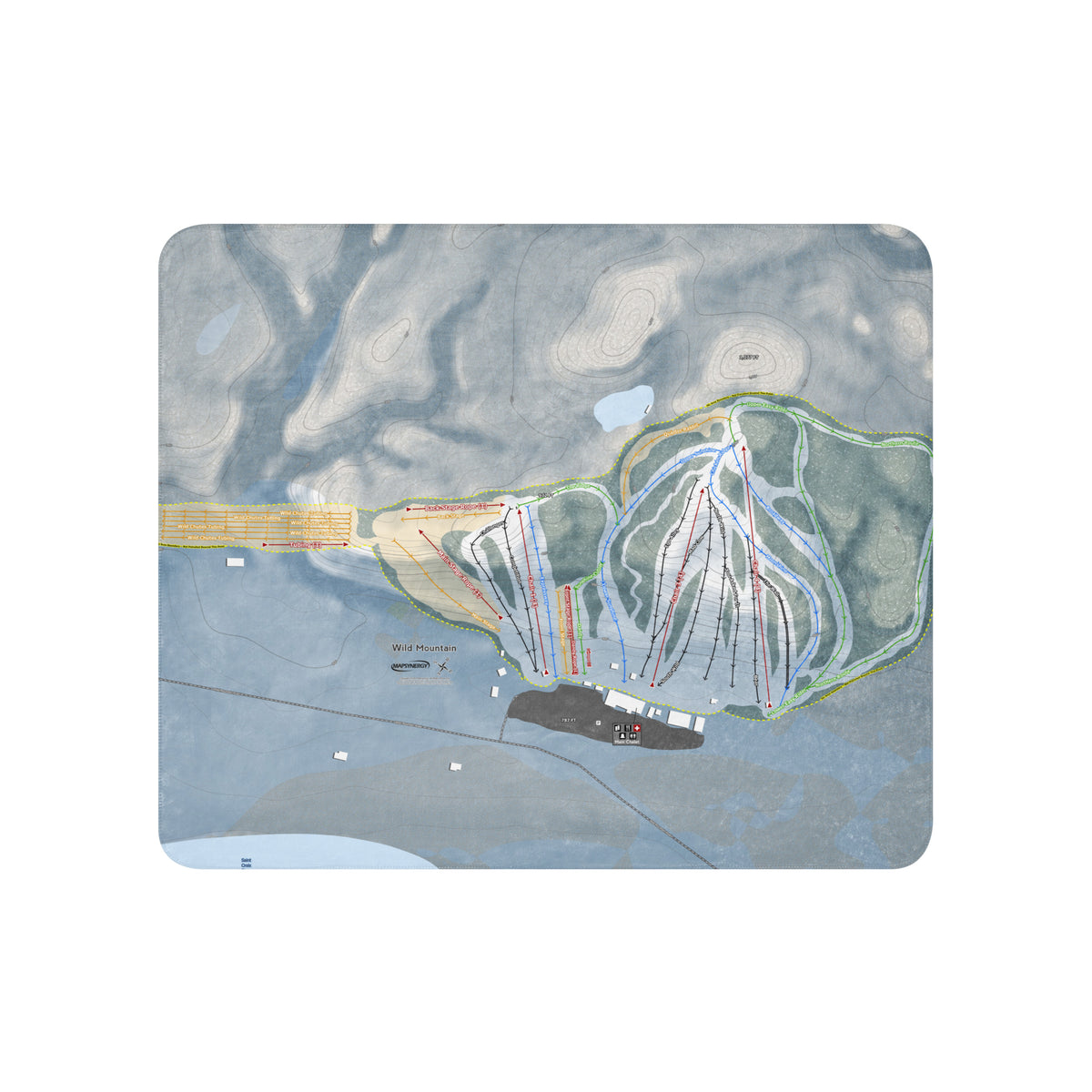 Wild Mountain, Minnesota Ski Resort Map Blanket - Powderaddicts