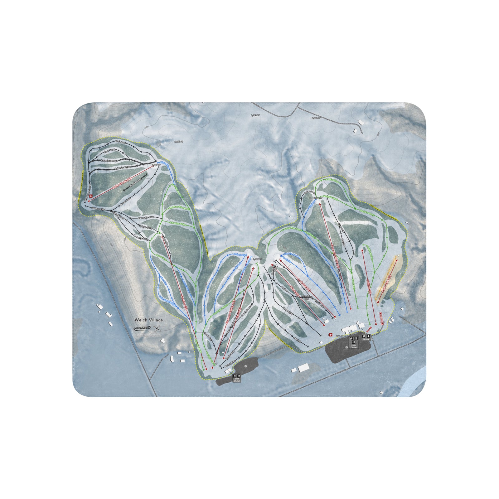Welch Village, Minnesota Ski Resort Map Blanket