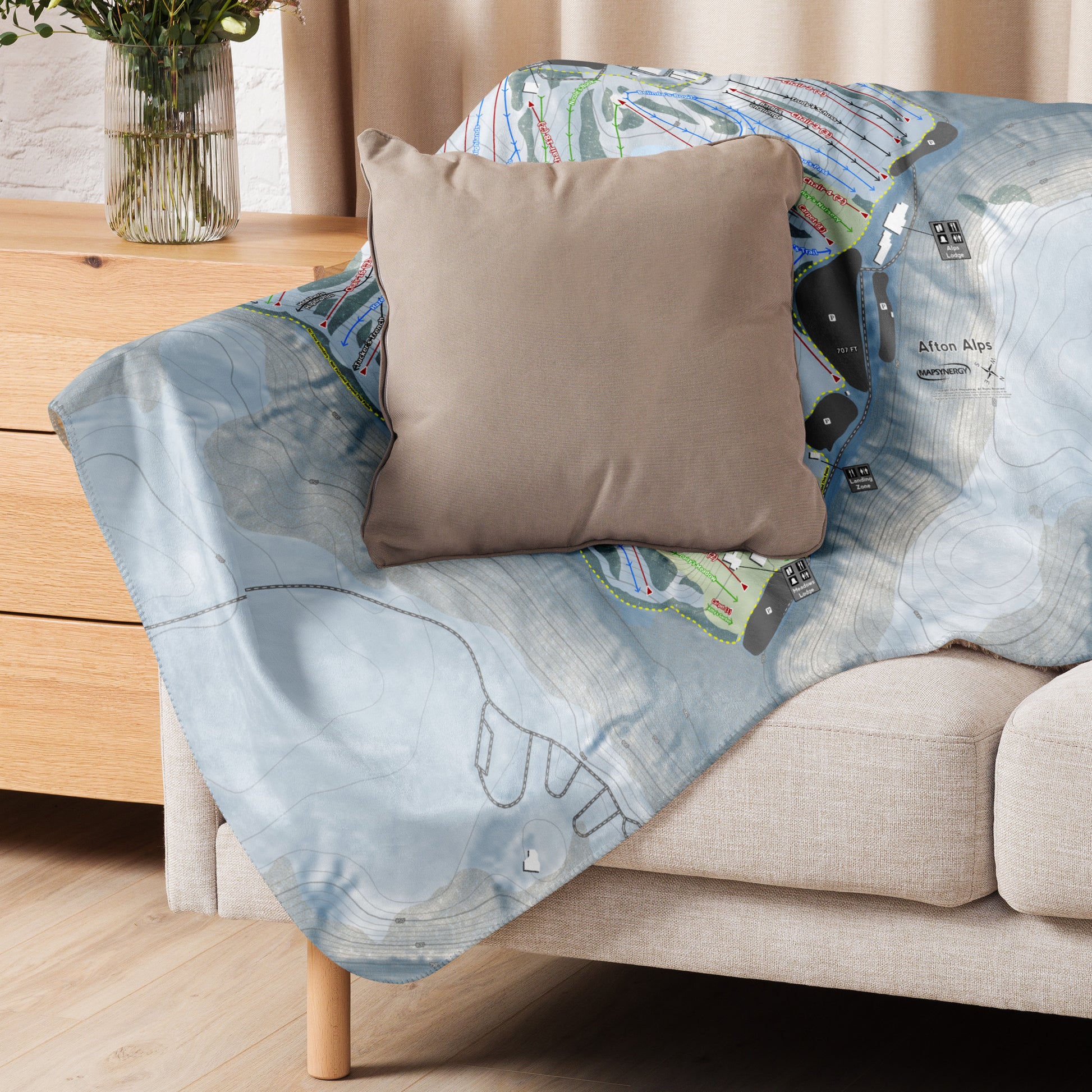 Afton Alps, Minnesota Ski Resort Map Blanket - Powderaddicts