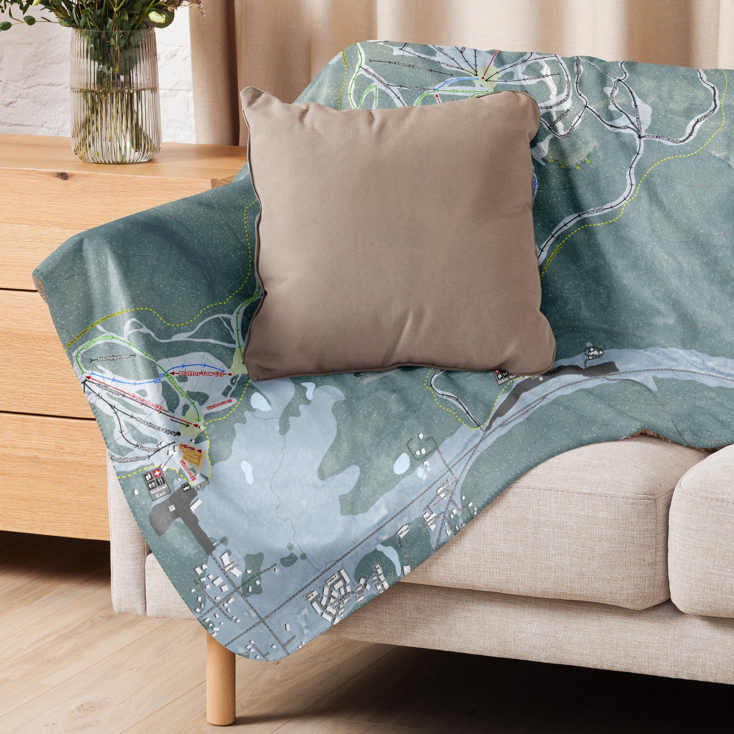 Mt Hood Skibowl, Oregon Ski Resort Map Blanket - Powderaddicts