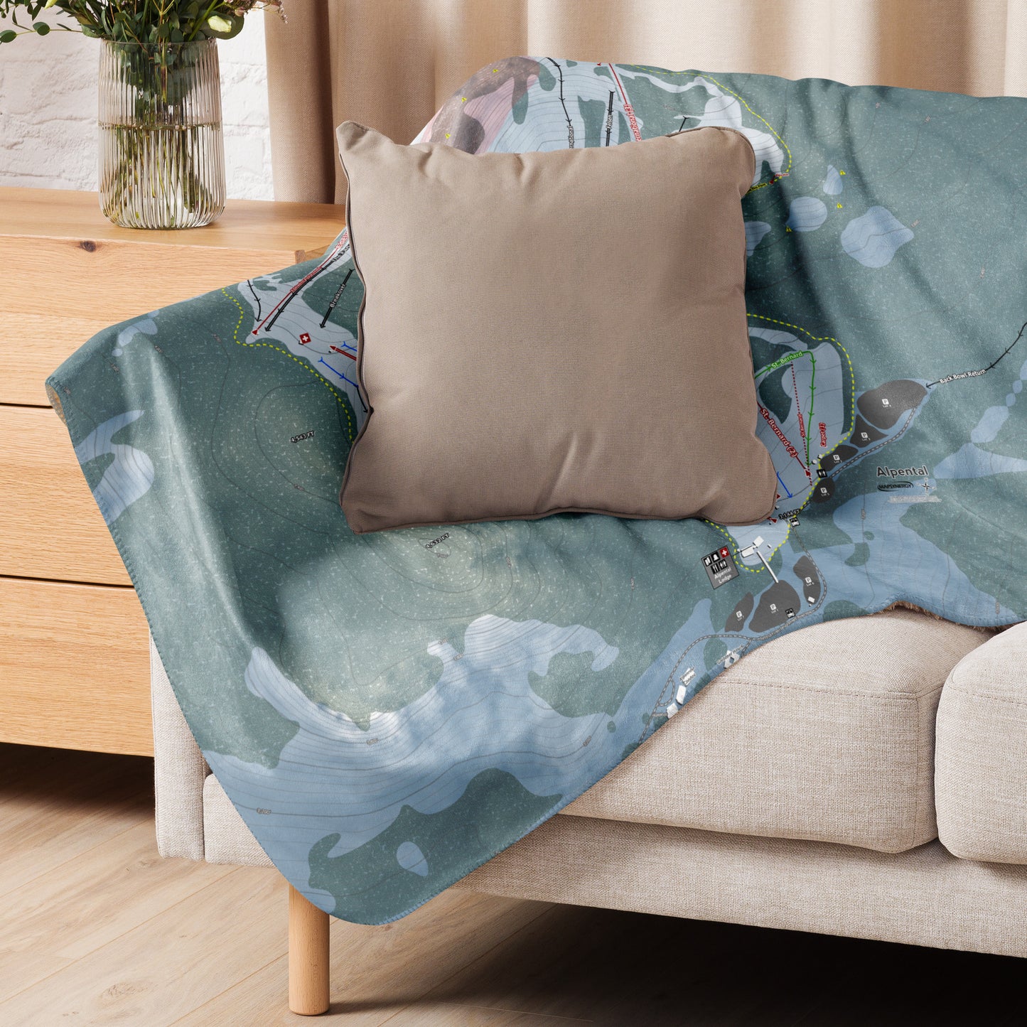 Alpental, Washington Ski Resort Map Blanket - Powderaddicts