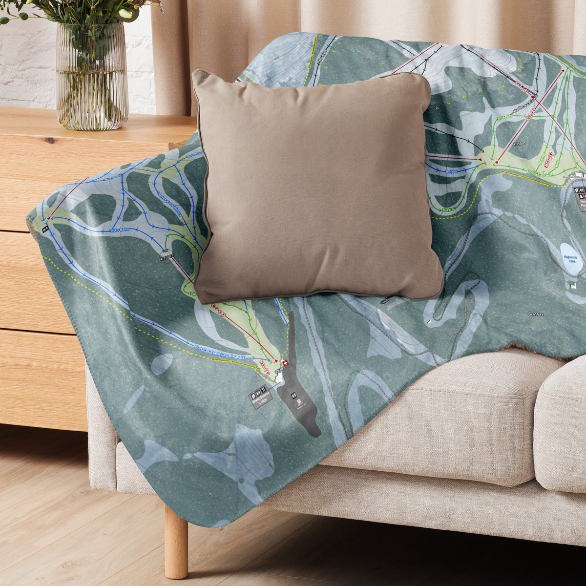 Mt. Baker, Washington Ski Resort Map Blanket - Powderaddicts