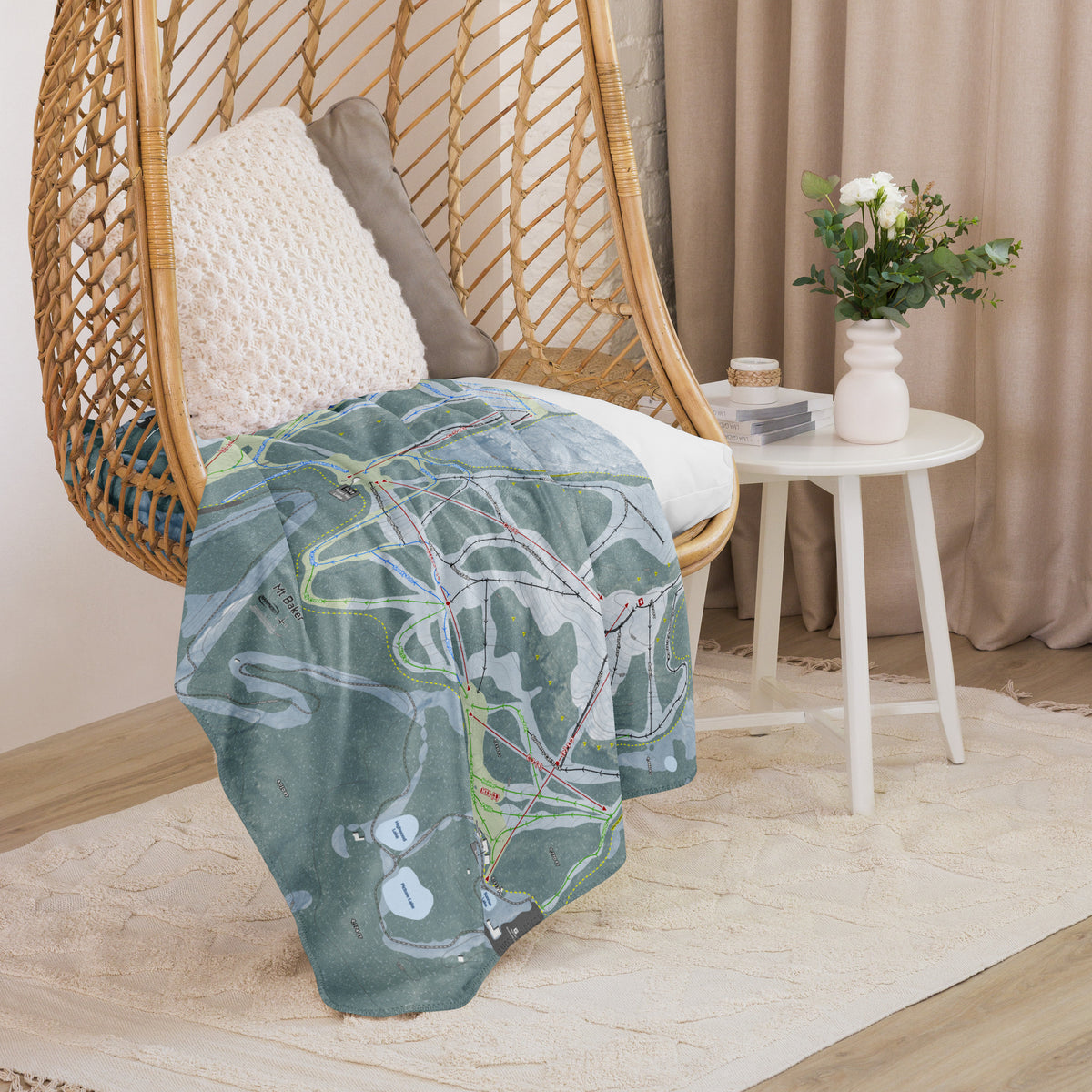 Mt. Baker, Washington Ski Resort Map Blanket - Powderaddicts