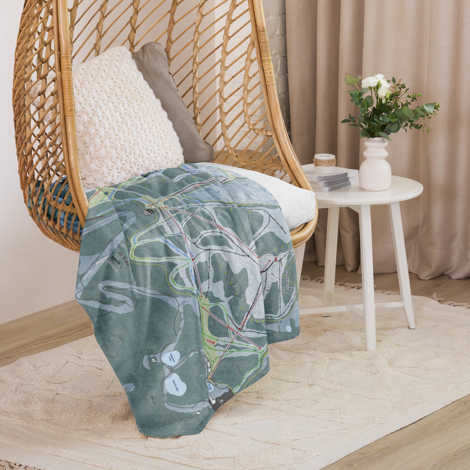 Mt. Baker, Washington Ski Resort Map Blanket - Powderaddicts