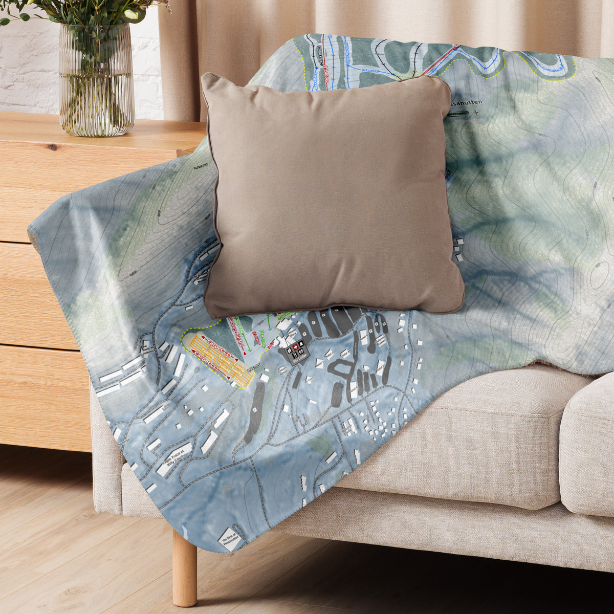 Massanutten, Virginia Ski Resort Map Blanket - Powderaddicts