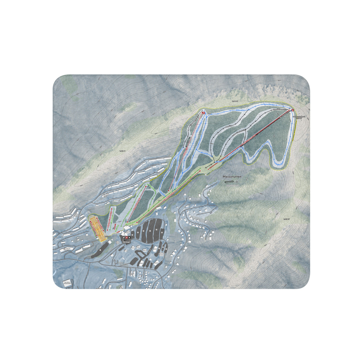 Massanutten, Virginia Ski Resort Map Blanket - Powderaddicts
