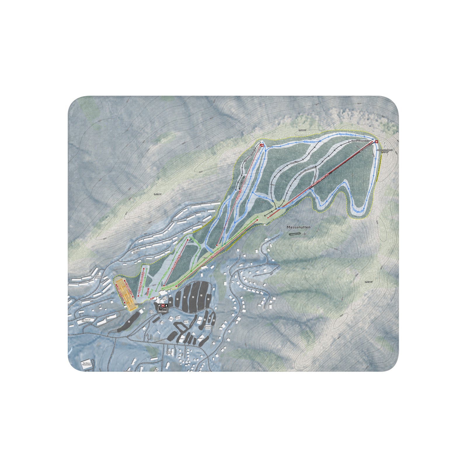 Massanutten, Virginia Ski Resort Map Blanket - Powderaddicts
