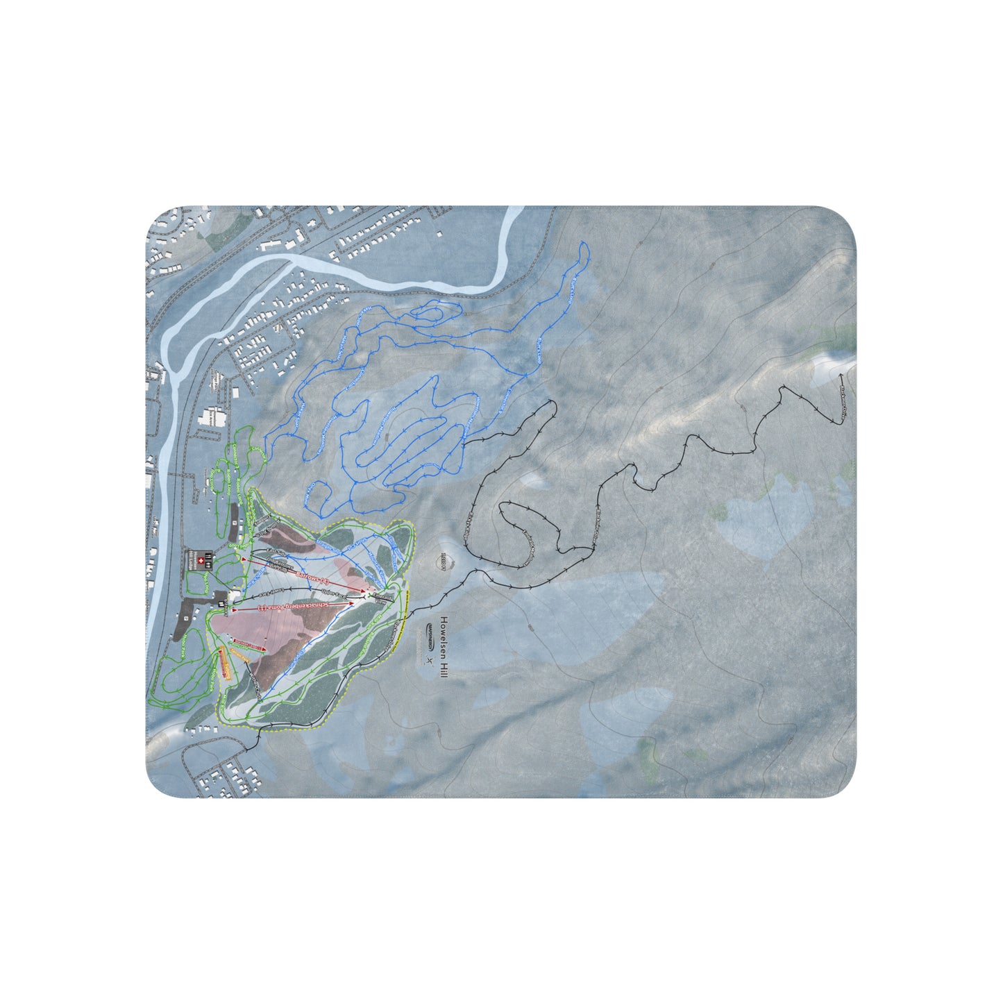 Howelsen Hill, Colorado Ski Resort Map Blanket - Powderaddicts