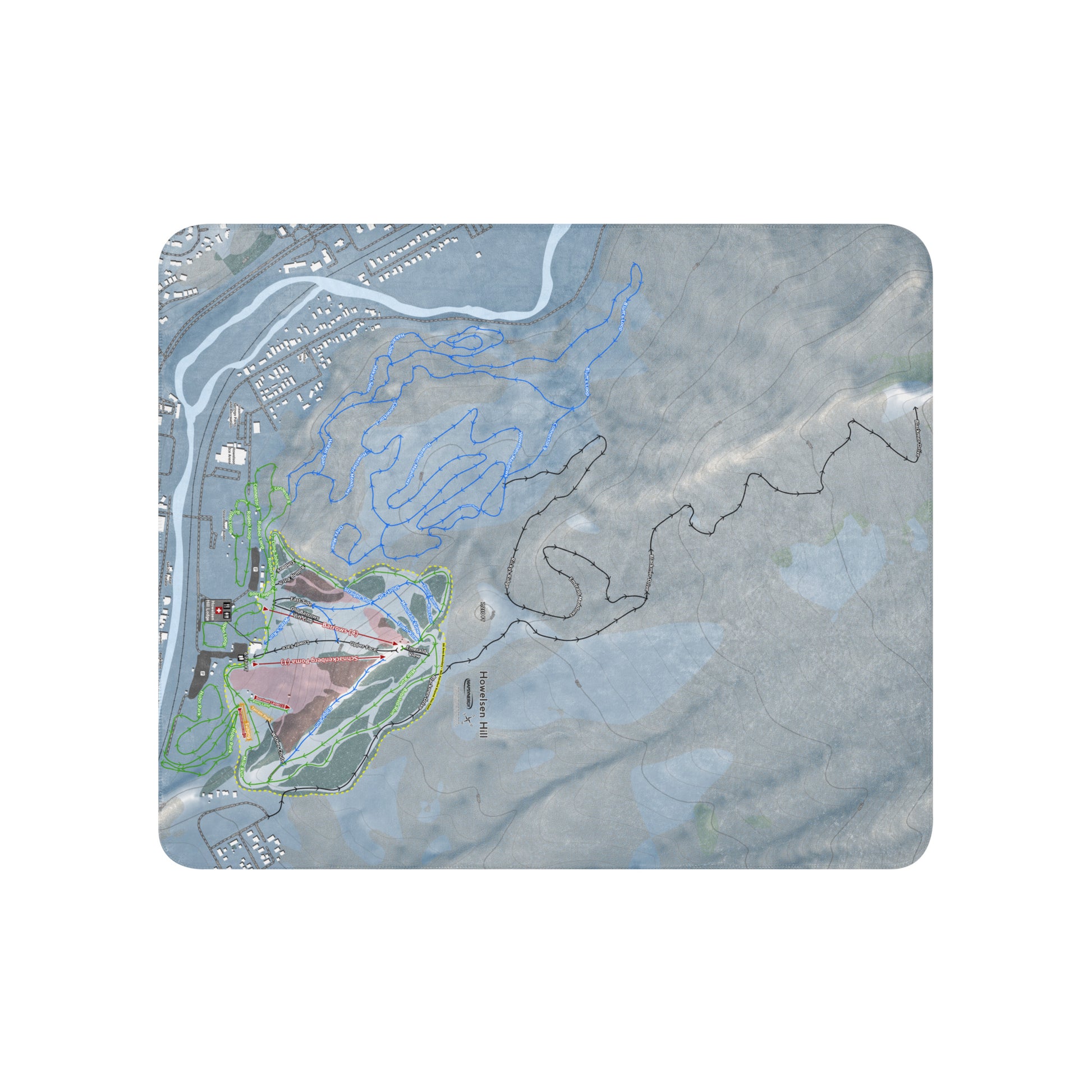 Howelsen Hill, Colorado Ski Resort Map Blanket - Powderaddicts