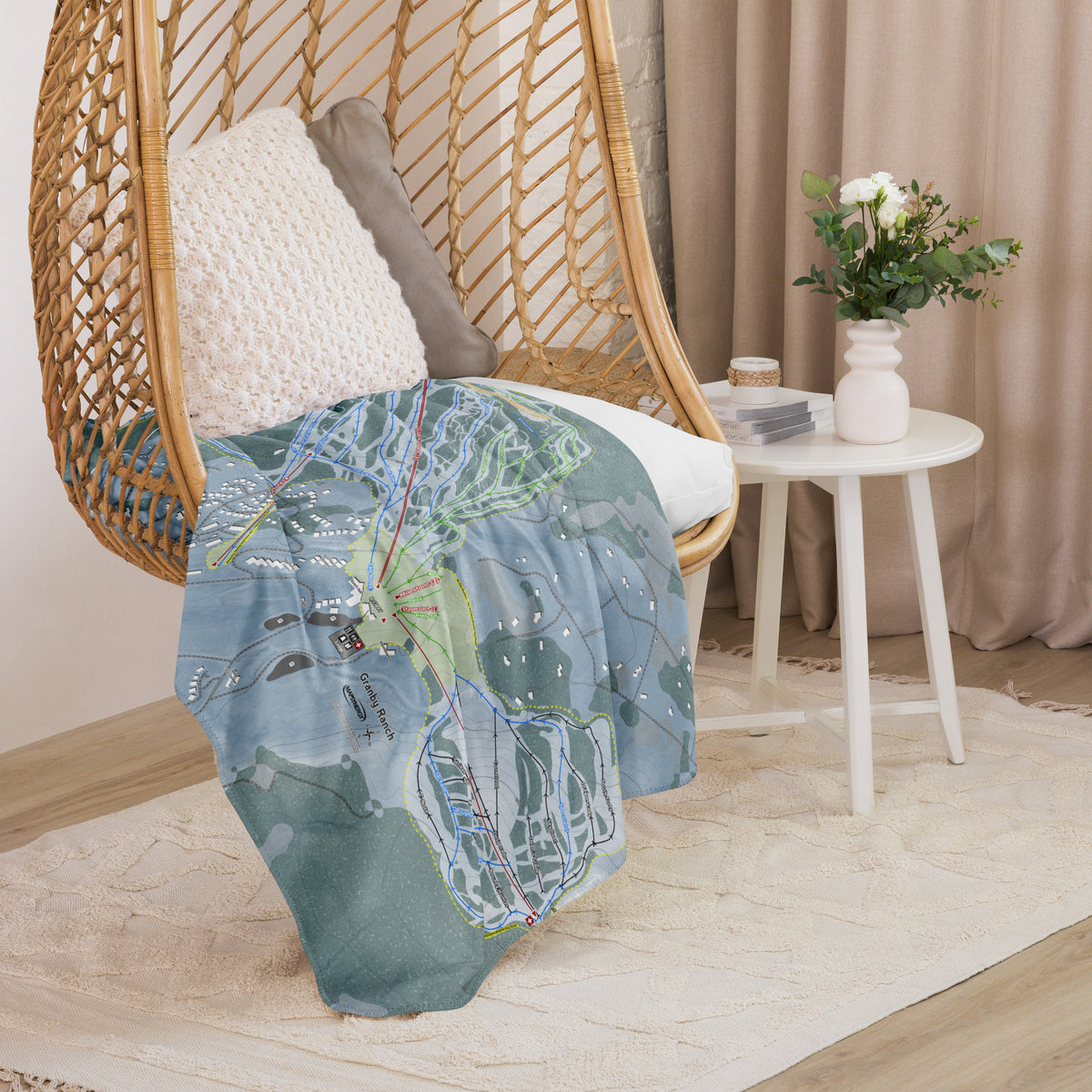 Granby Ranch, Colorado Ski Resort Map Blanket - Powderaddicts