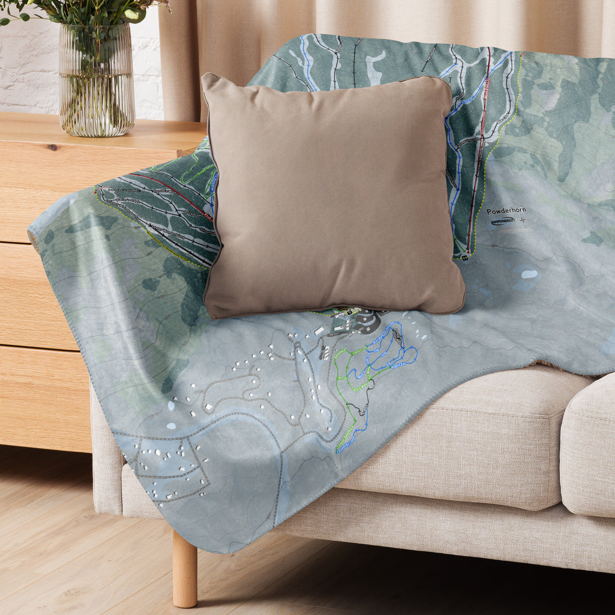 Powderhorn, Colorado Ski Resort Map Blanket