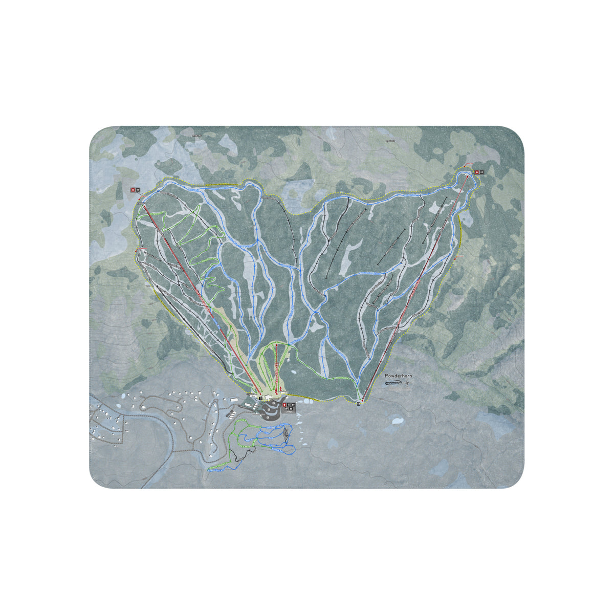 Powderhorn, Colorado Ski Resort Map Blanket