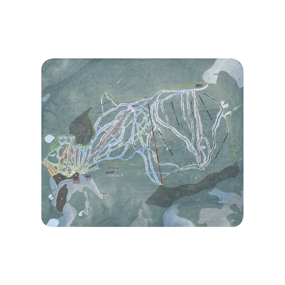 Eldora, Colorado Ski Resort Map Blanket