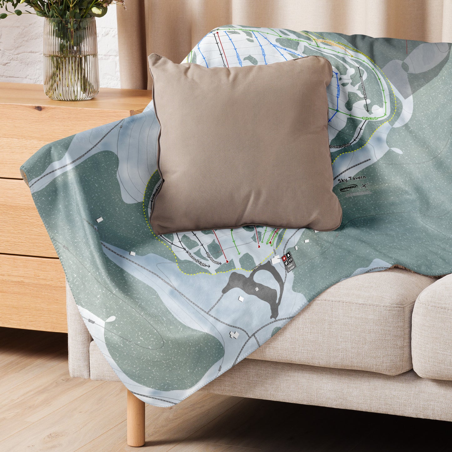 Sky Tavern, Nevada Ski Resort Map Blanket - Powderaddicts