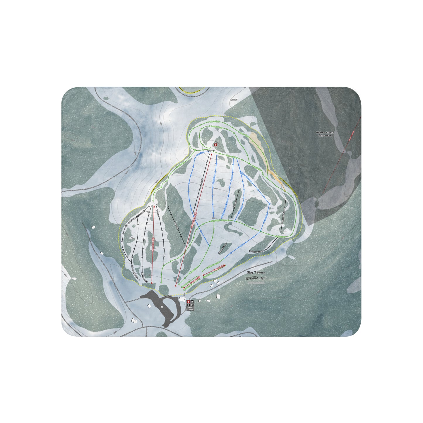 Sky Tavern, Nevada Ski Resort Map Blanket - Powderaddicts
