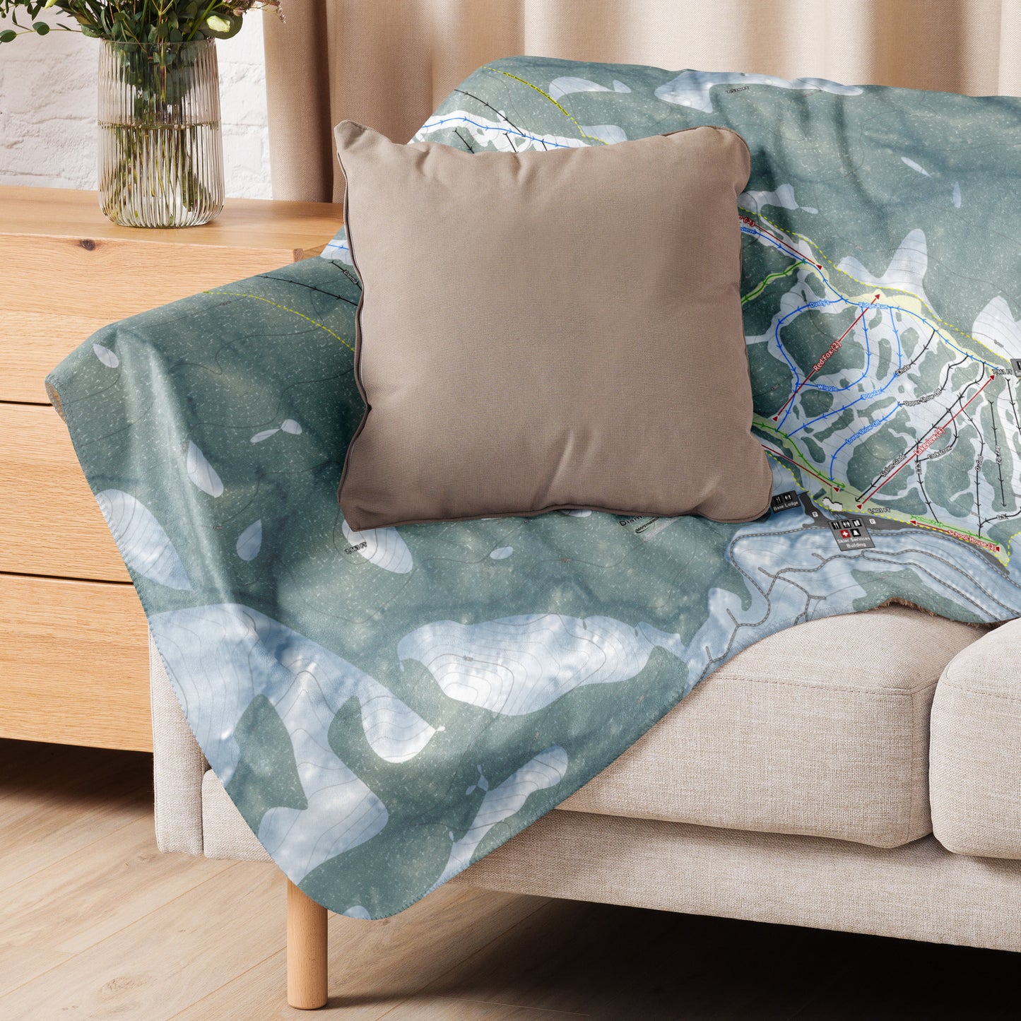 Diamond Peak, Nevada Ski Resort Map Blanket - Powderaddicts