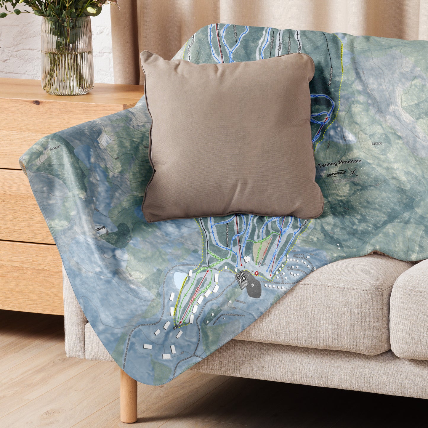 Tenney Mountain, New Hampshire Ski Resort Map Blanket - Powderaddicts