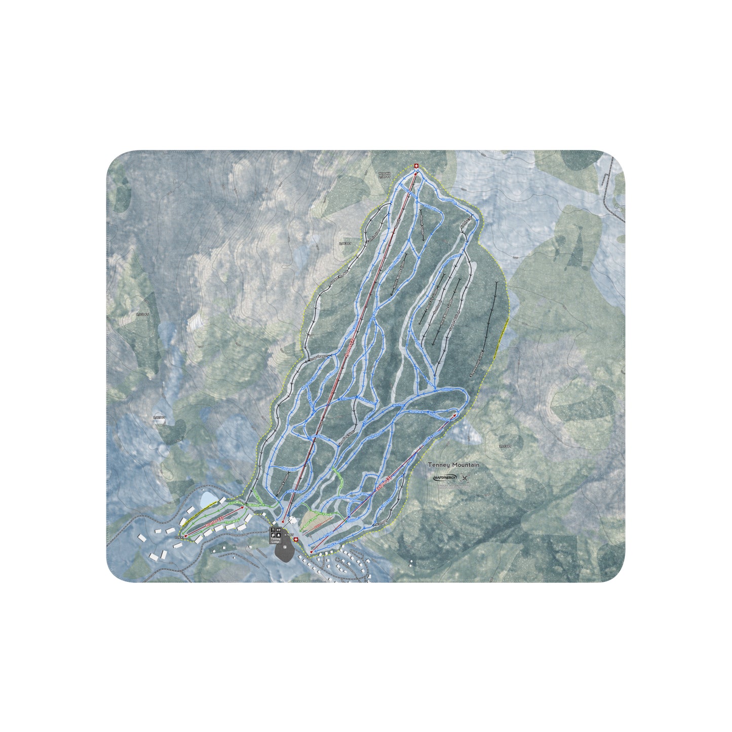 Tenney Mountain, New Hampshire Ski Resort Map Blanket - Powderaddicts