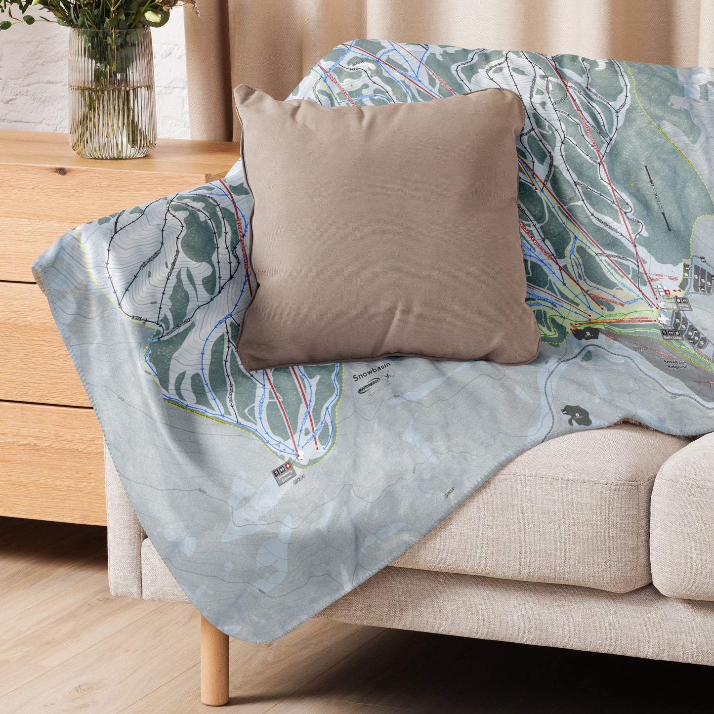 Snow Basin, Utah Ski Resort Map Blanket - Powderaddicts