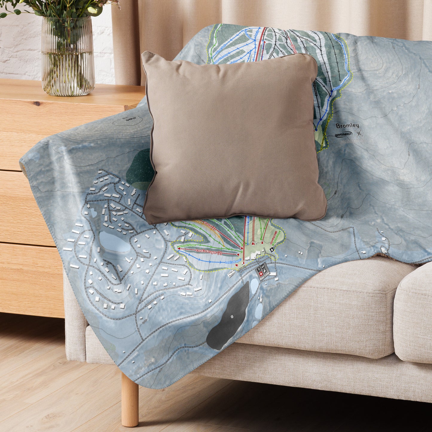 Bromley, Vermont Ski Resort Map Blanket - Powderaddicts