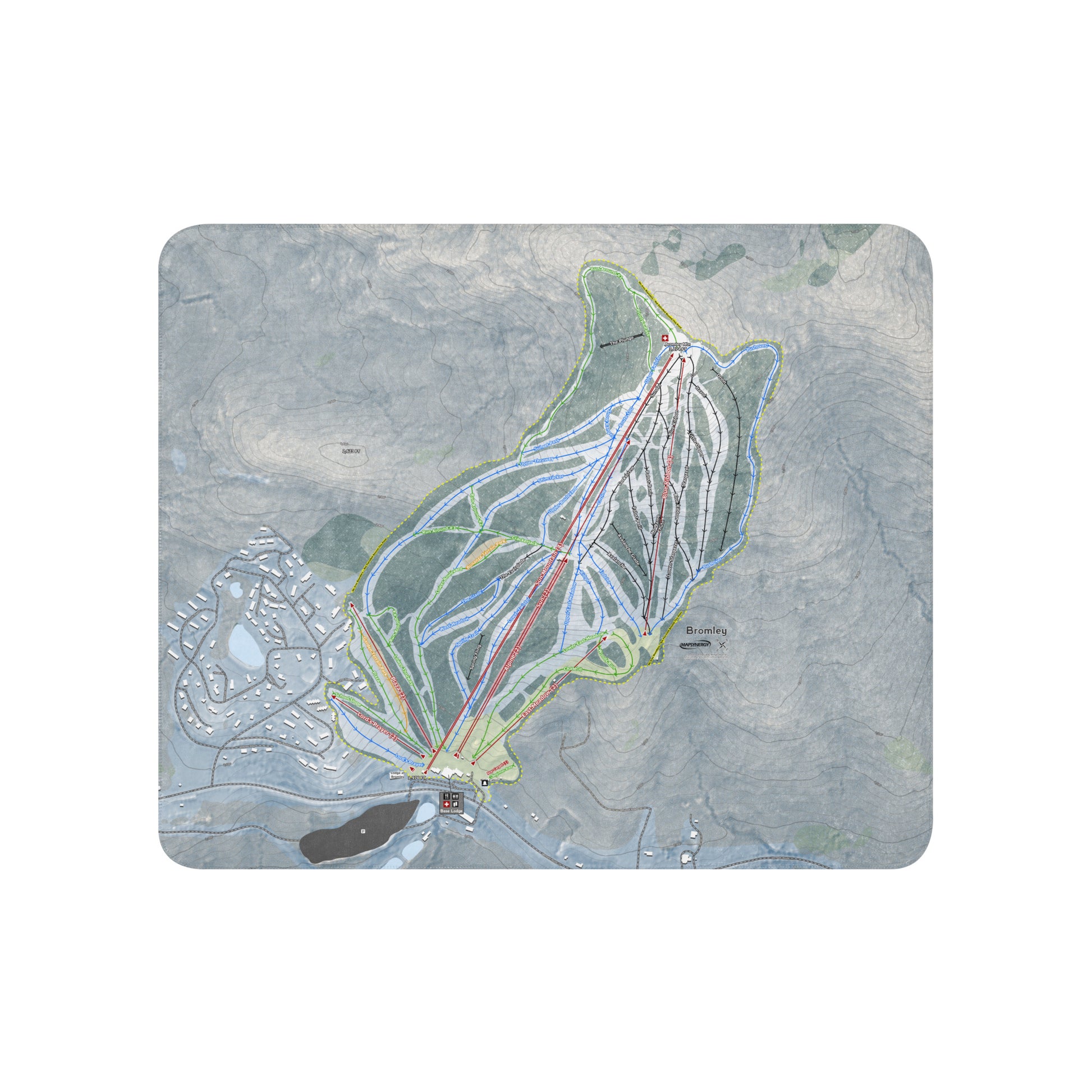 Bromley, Vermont Ski Resort Map Blanket - Powderaddicts