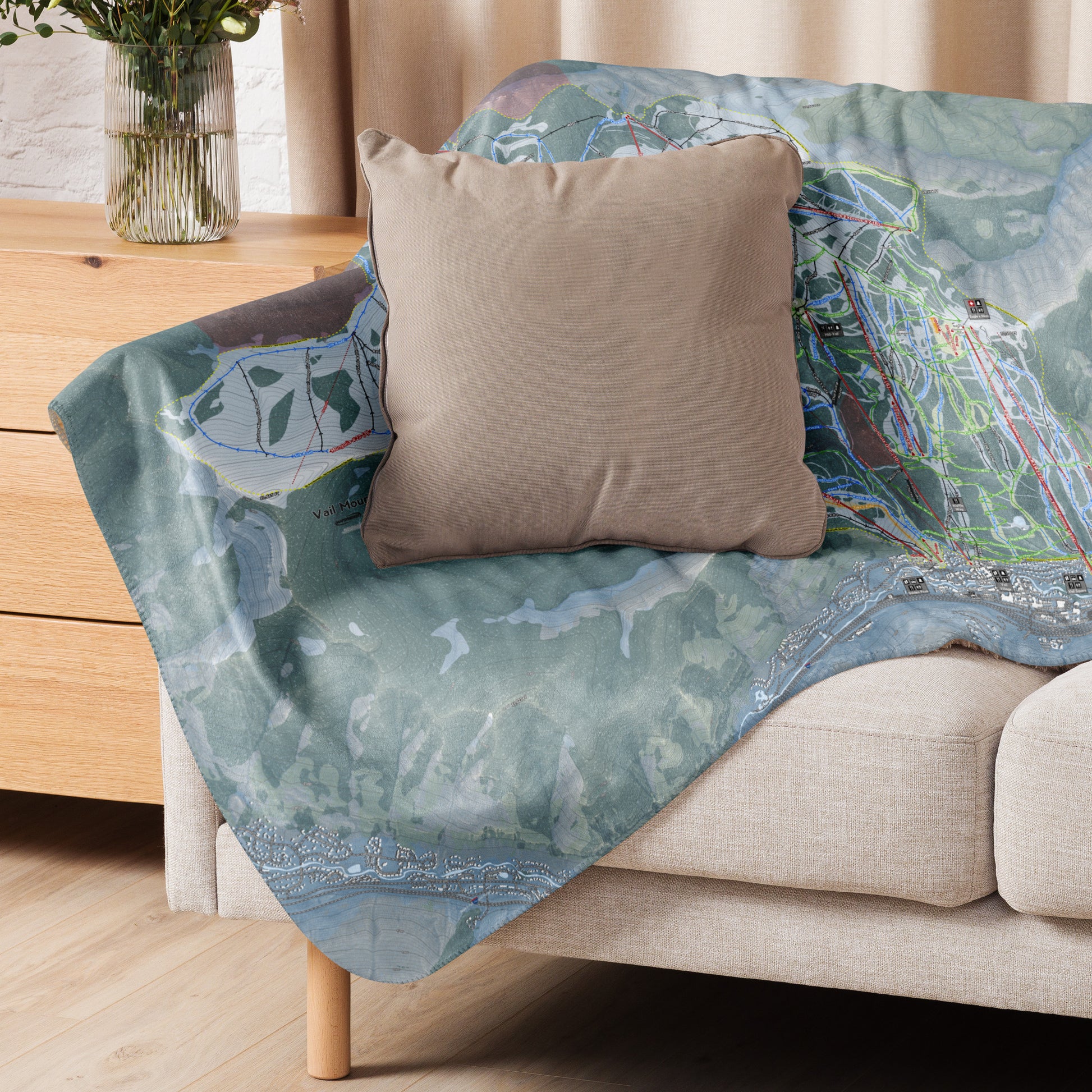 Vail, Colorado Ski Resort Map Blanket - Powderaddicts