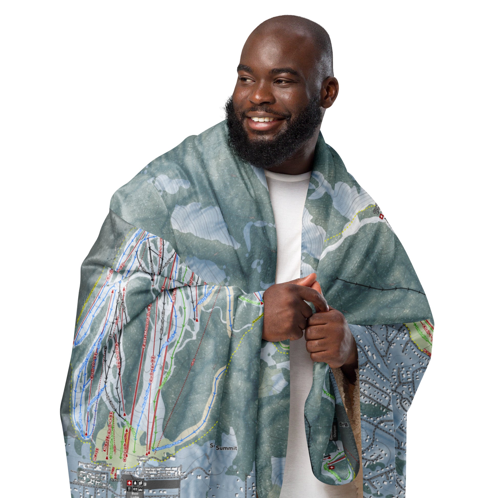 Big Bear Mountain, California Ski Resort Map Blanket - Powderaddicts