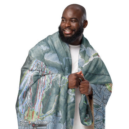 Big Bear Mountain, California Ski Resort Map Blanket - Powderaddicts