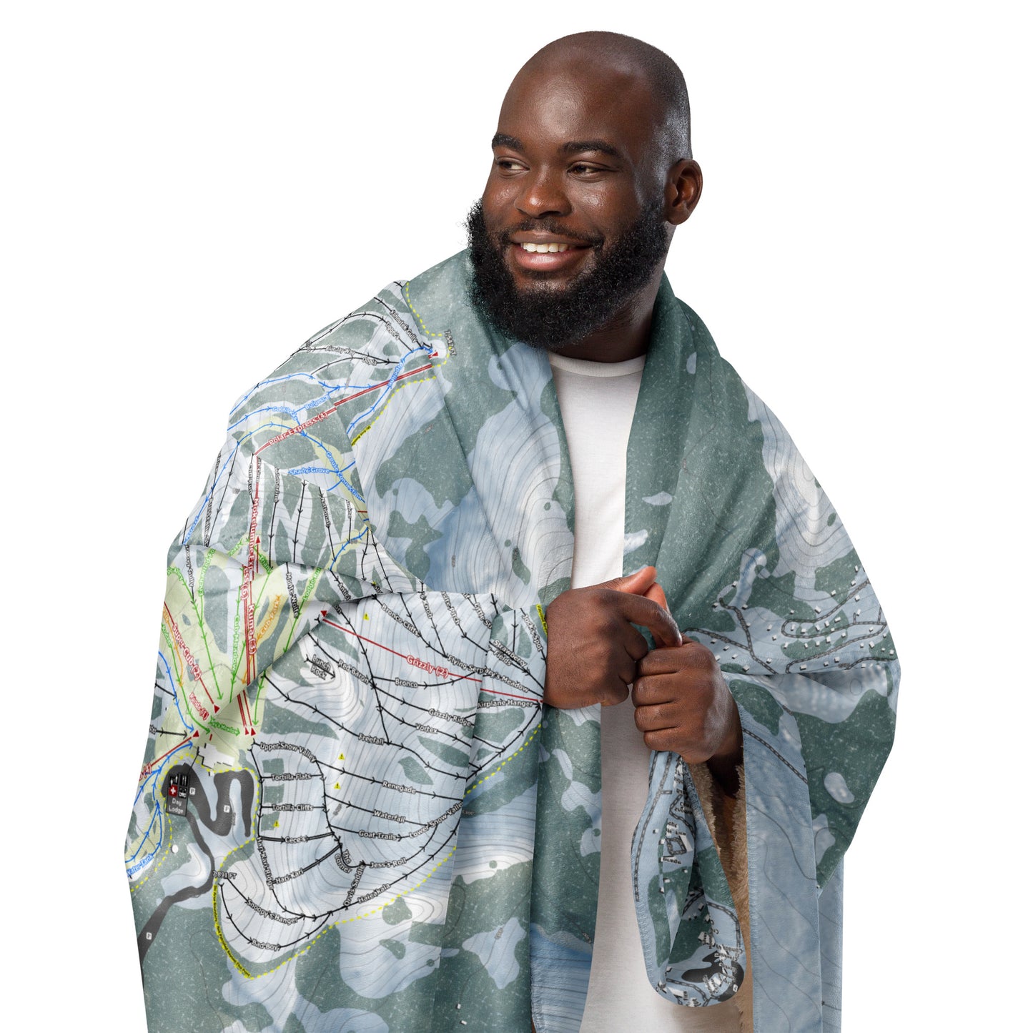 Bear Valley Mountain, California Ski Resort Map Blanket - Powderaddicts