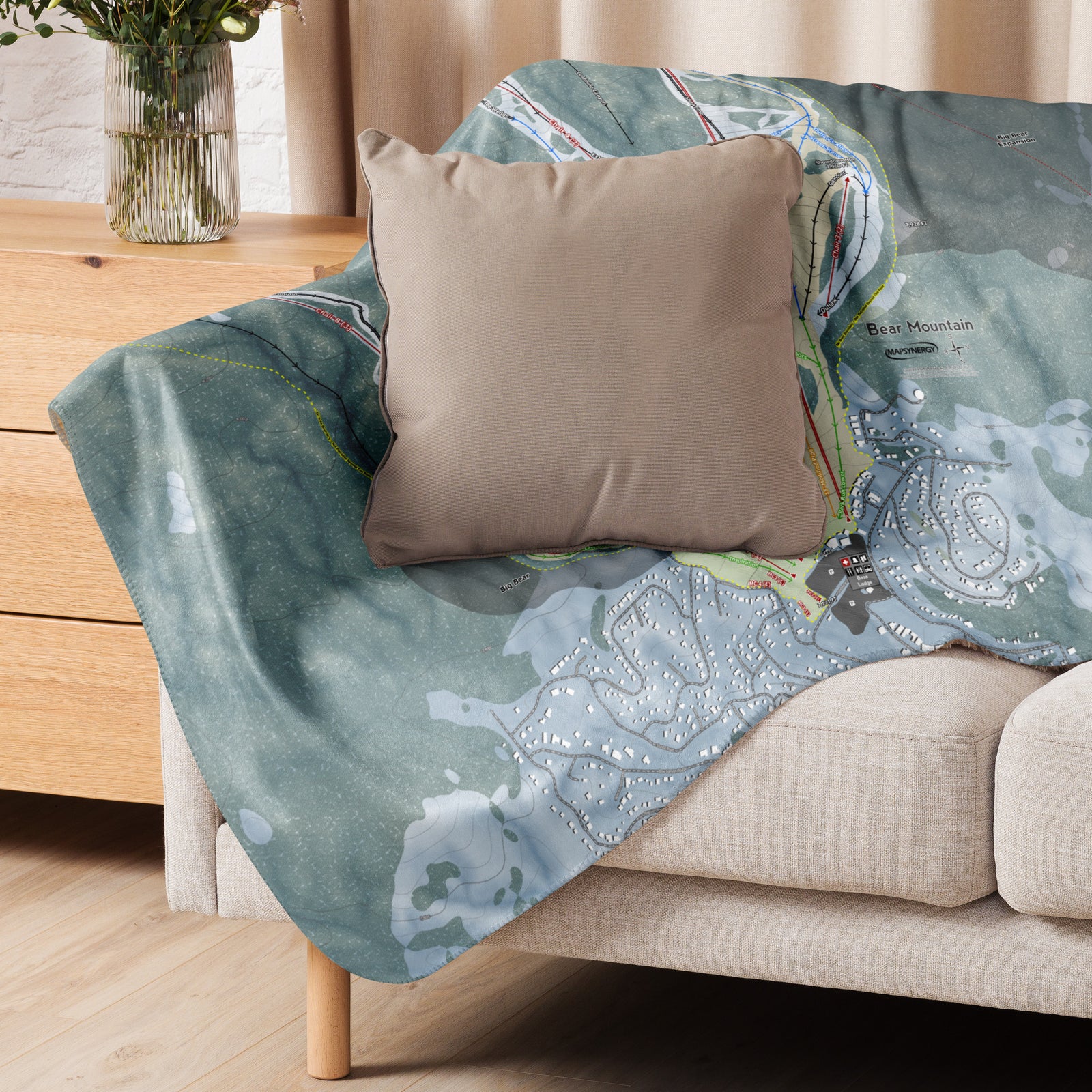 Bear Mountain, California Ski Resort Map Blanket