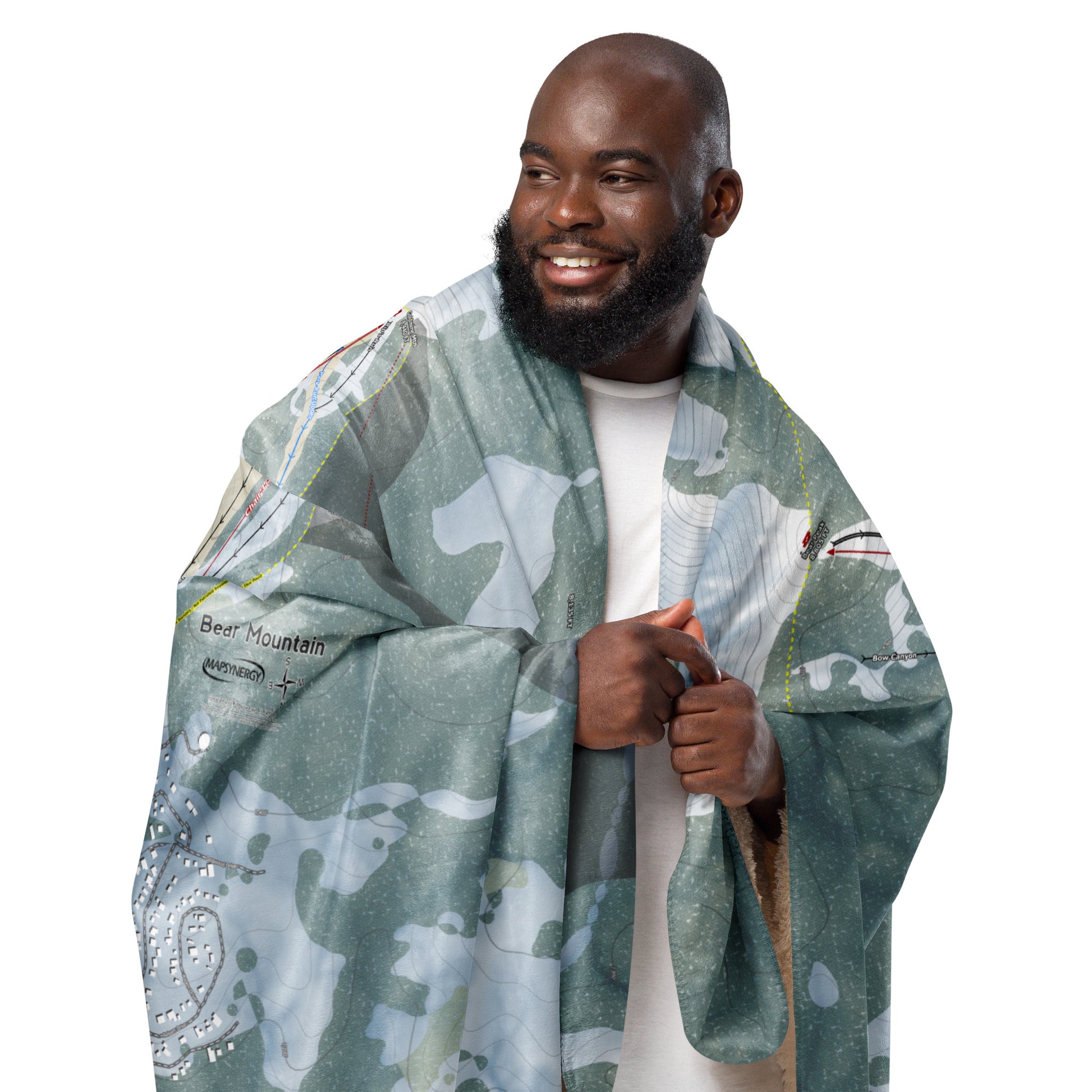 Bear Mountain, California Ski Resort Map Blanket - Powderaddicts