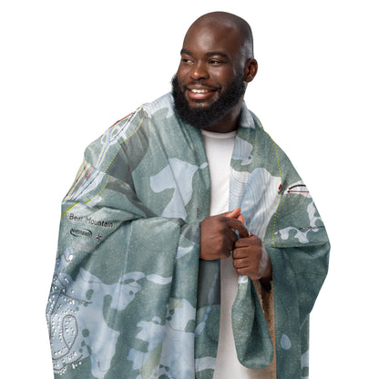 Bear Mountain, California Ski Resort Map Blanket - Powderaddicts