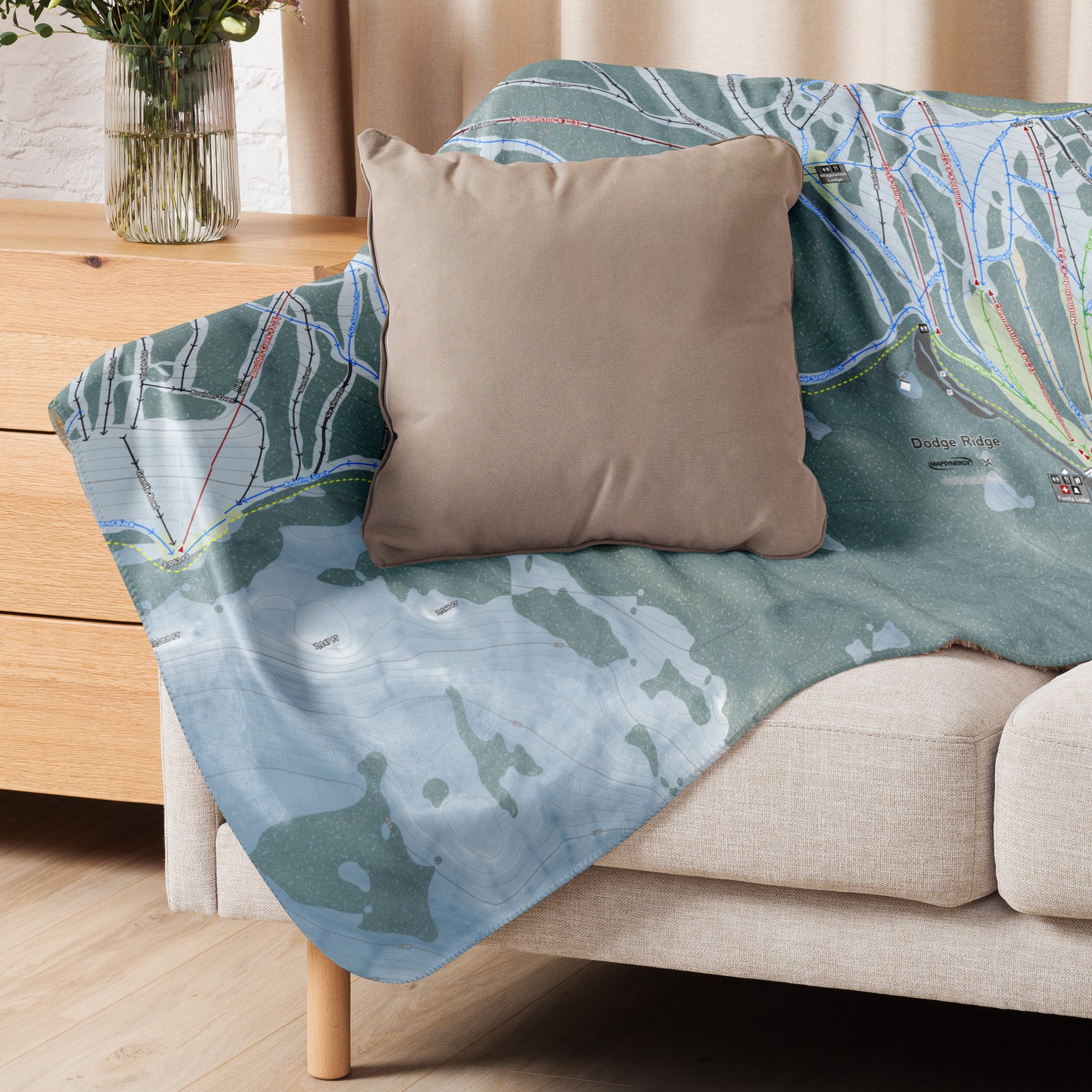 Dodge Ridge, California Ski Resort Map Blanket - Powderaddicts