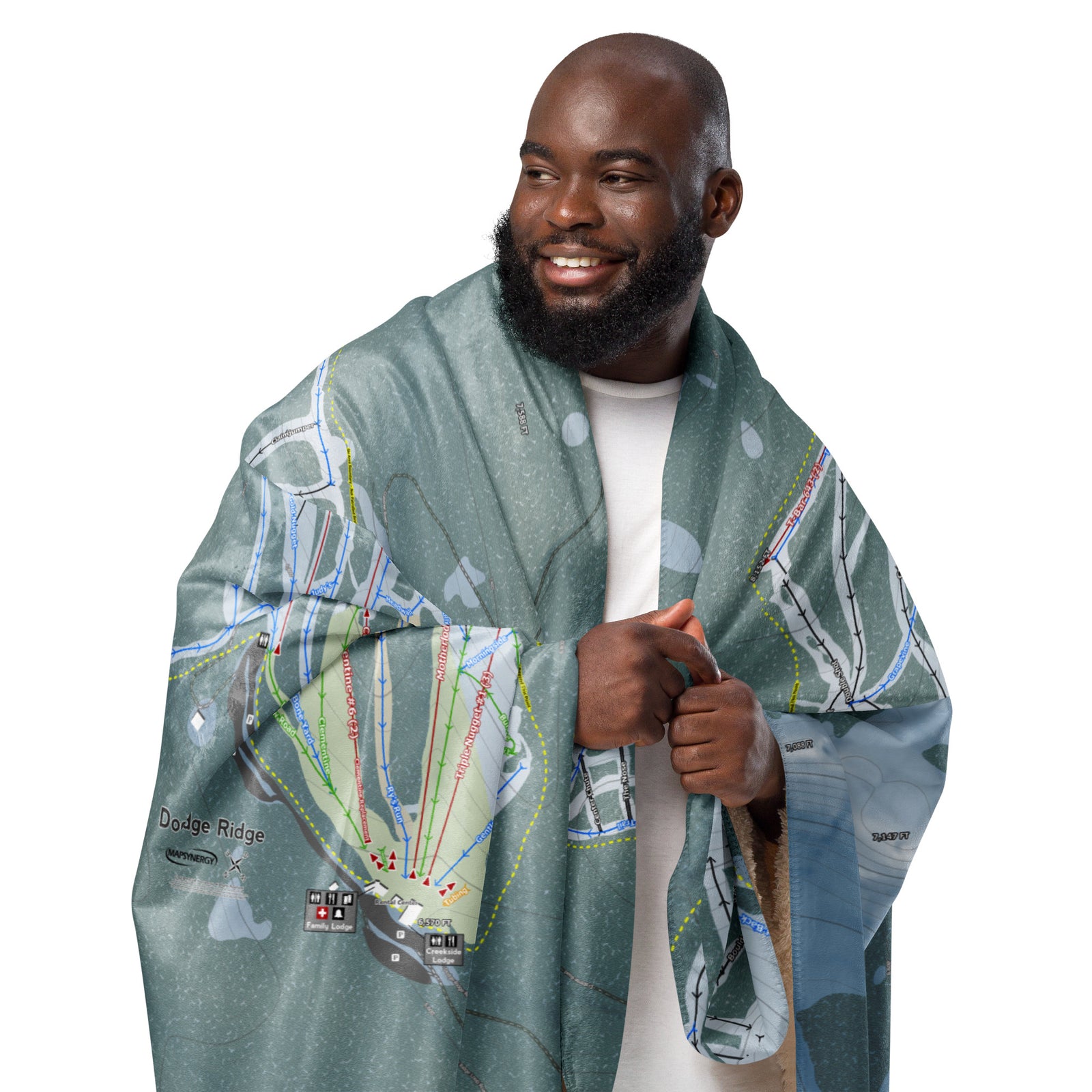 Dodge Ridge, California Ski Resort Map Blanket - Powderaddicts